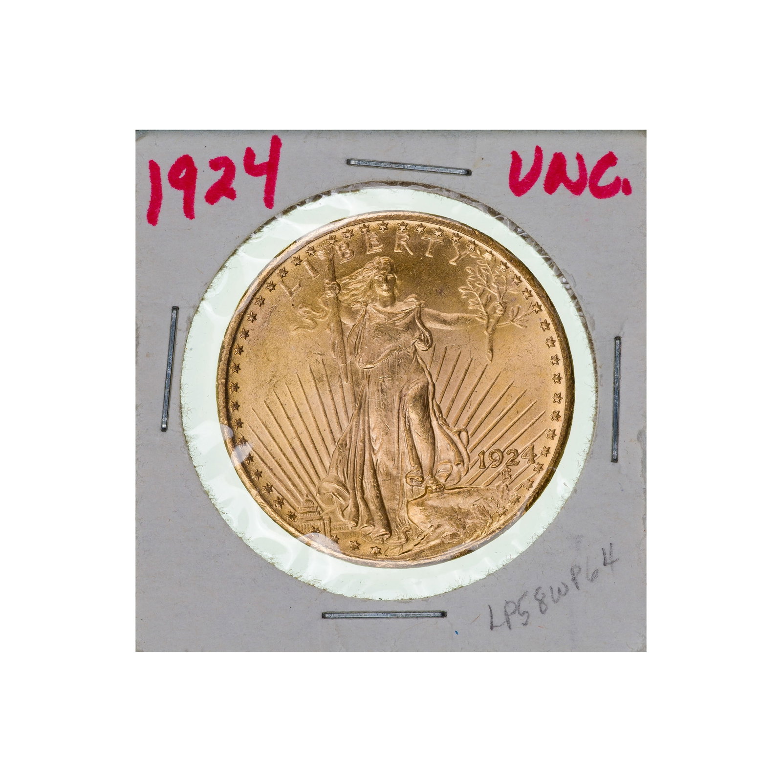 1924 $20 Gold Saint-Gaudens Unc.: 1924 $20 Gold Saint-Gaudens Unc. Property from: a Private Collector, Chicago (Rogers Park), Illinois Category: US Gold > $20 Gold Estimated Sale Time: 11:29 am CST Shipping Status: Shipping Quote