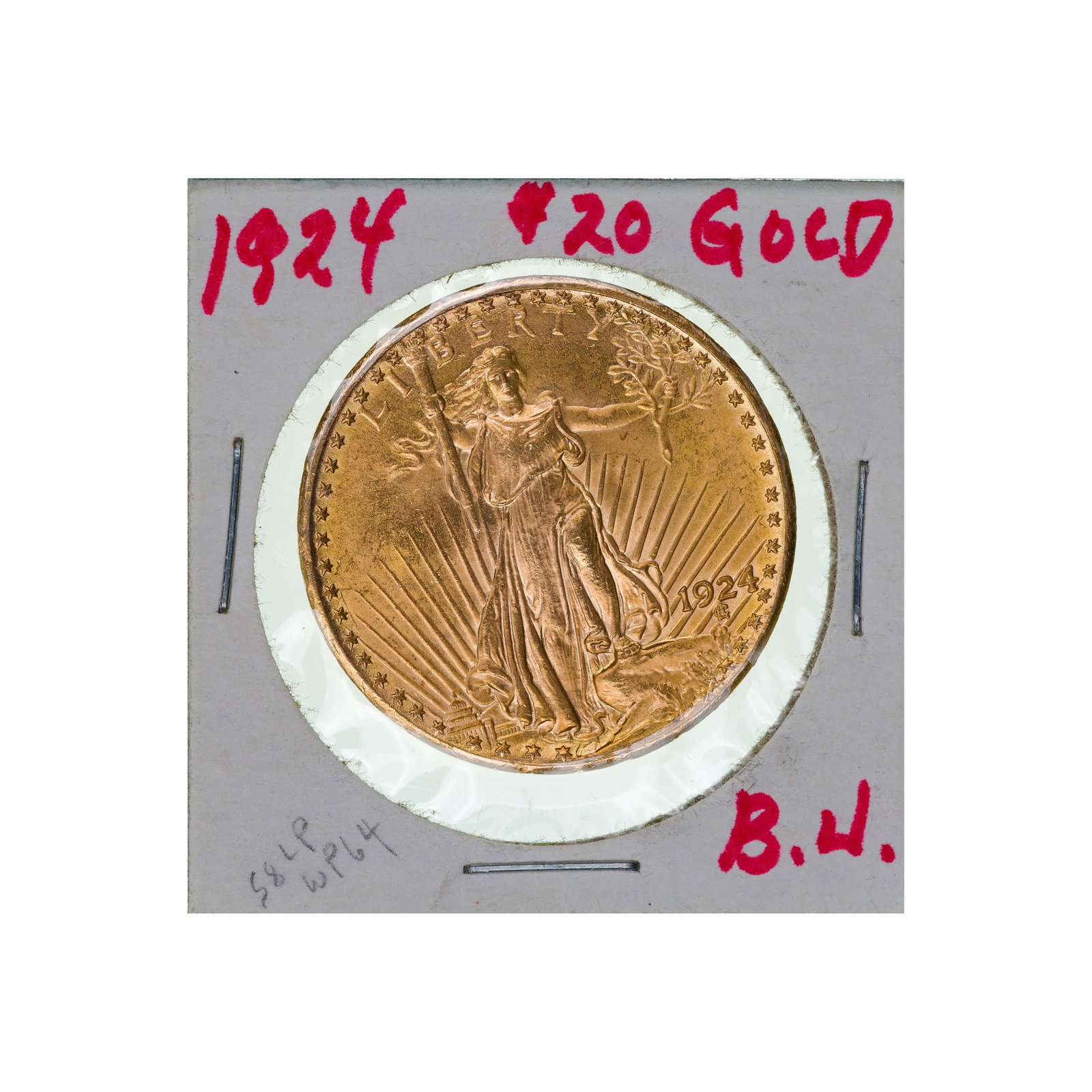 1924 $20 Gold Saint-Gaudens Unc.: 1924 $20 Gold Saint-Gaudens Unc. Property from: a Private Collector, Chicago (Rogers Park), Illinois Category: US Gold > $20 Gold Estimated Sale Time: 11:30 am CST Shipping Status: Shipping Quote