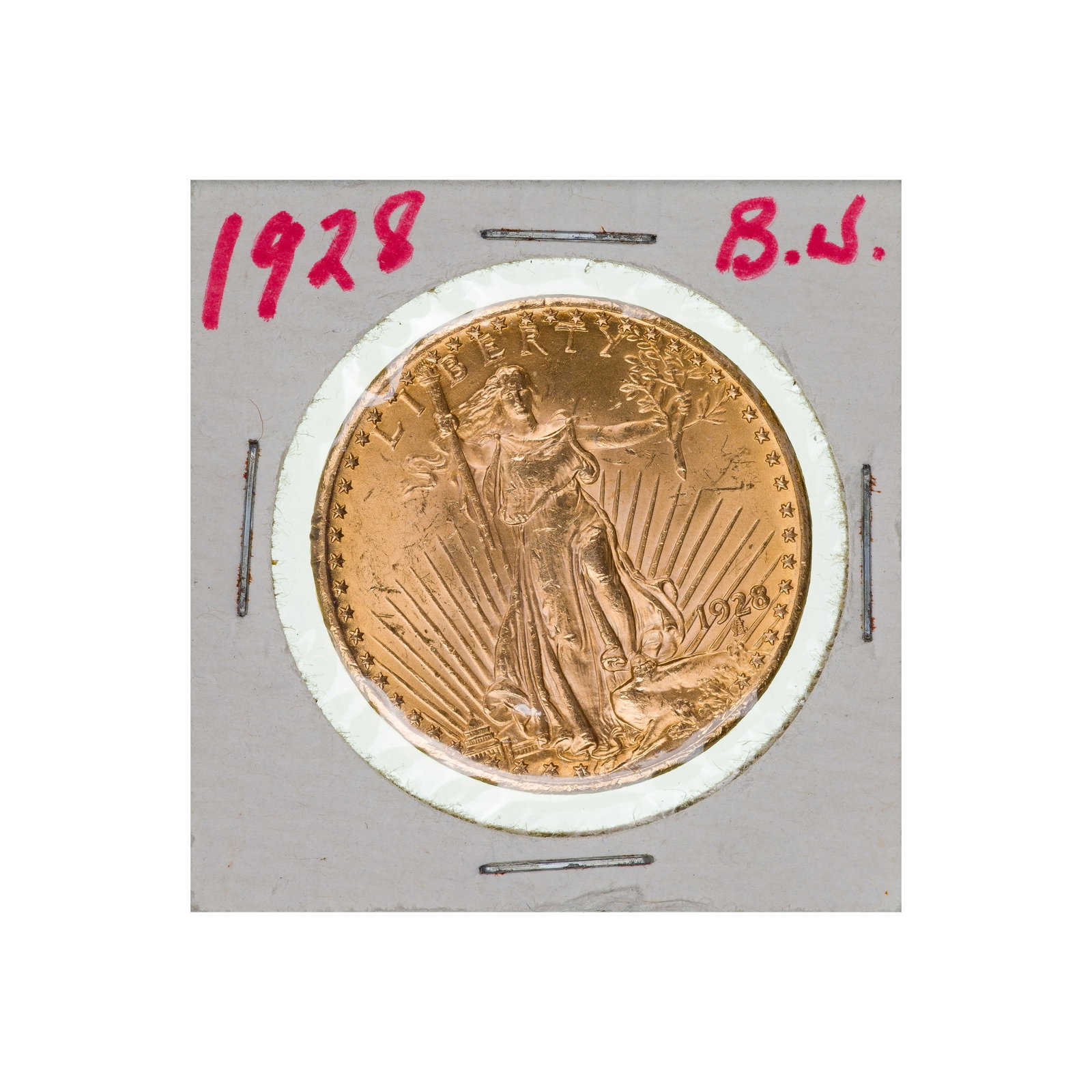 1928 $20 Gold Saint-Gaudens Unc.: 1928 $20 Gold Saint-Gaudens Unc. Property from: a Private Collector, Chicago (Rogers Park), Illinois Category: US Gold > $20 Gold Estimated Sale Time: 11:32 am CST Shipping Status: Shipping Quote