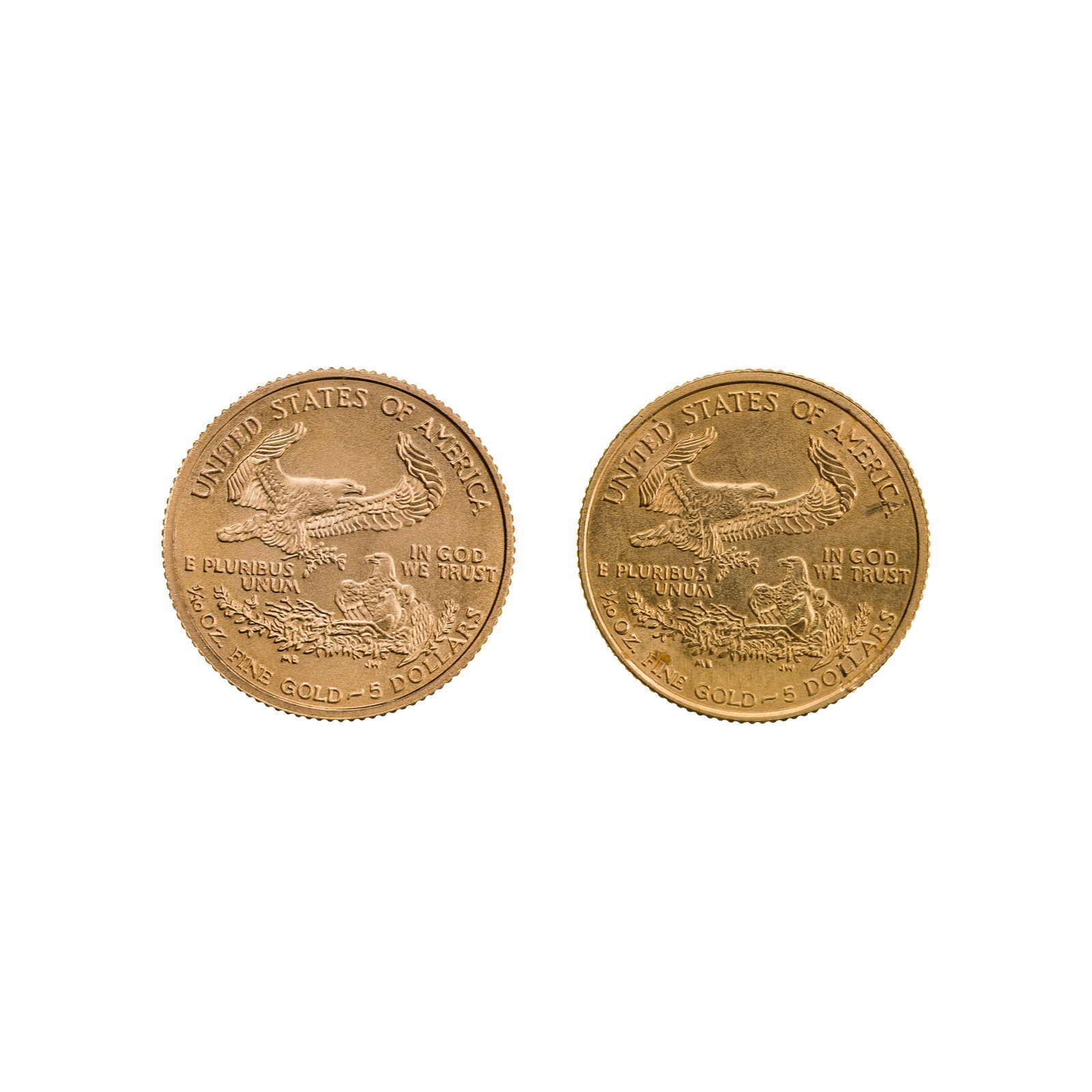 2004 and 2005 $5 Gold Eagles Unc. - 2