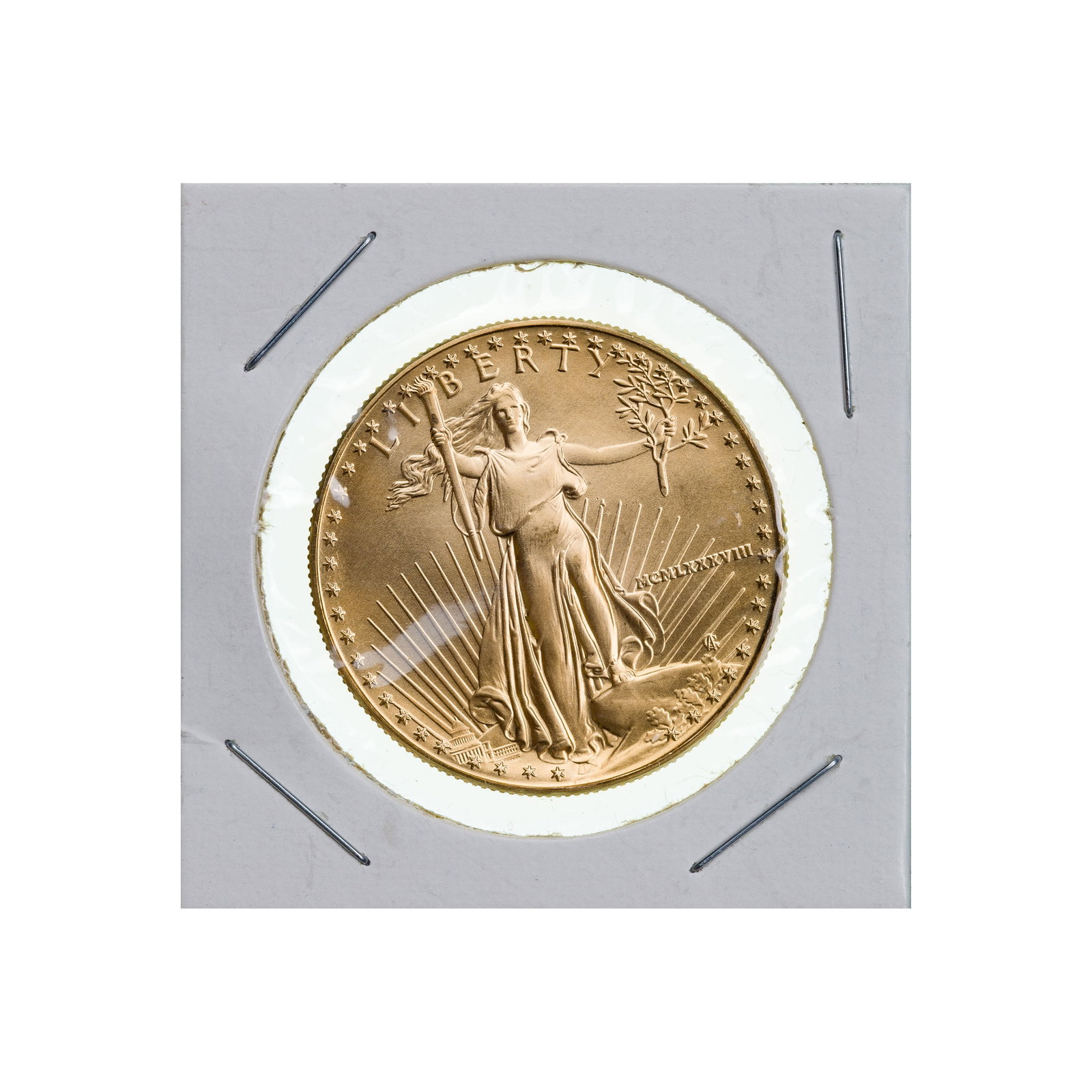 1988 $50 Gold Eagle Unc.: 1988 $50 Gold Eagle Unc. Property from: a Private Collector, Chicago (Rogers Park), Illinois Category: Bullion Coins > Gold Bullion Estimated Sale Time: 11:47 am CST Shipping Status: Shipping Quote
