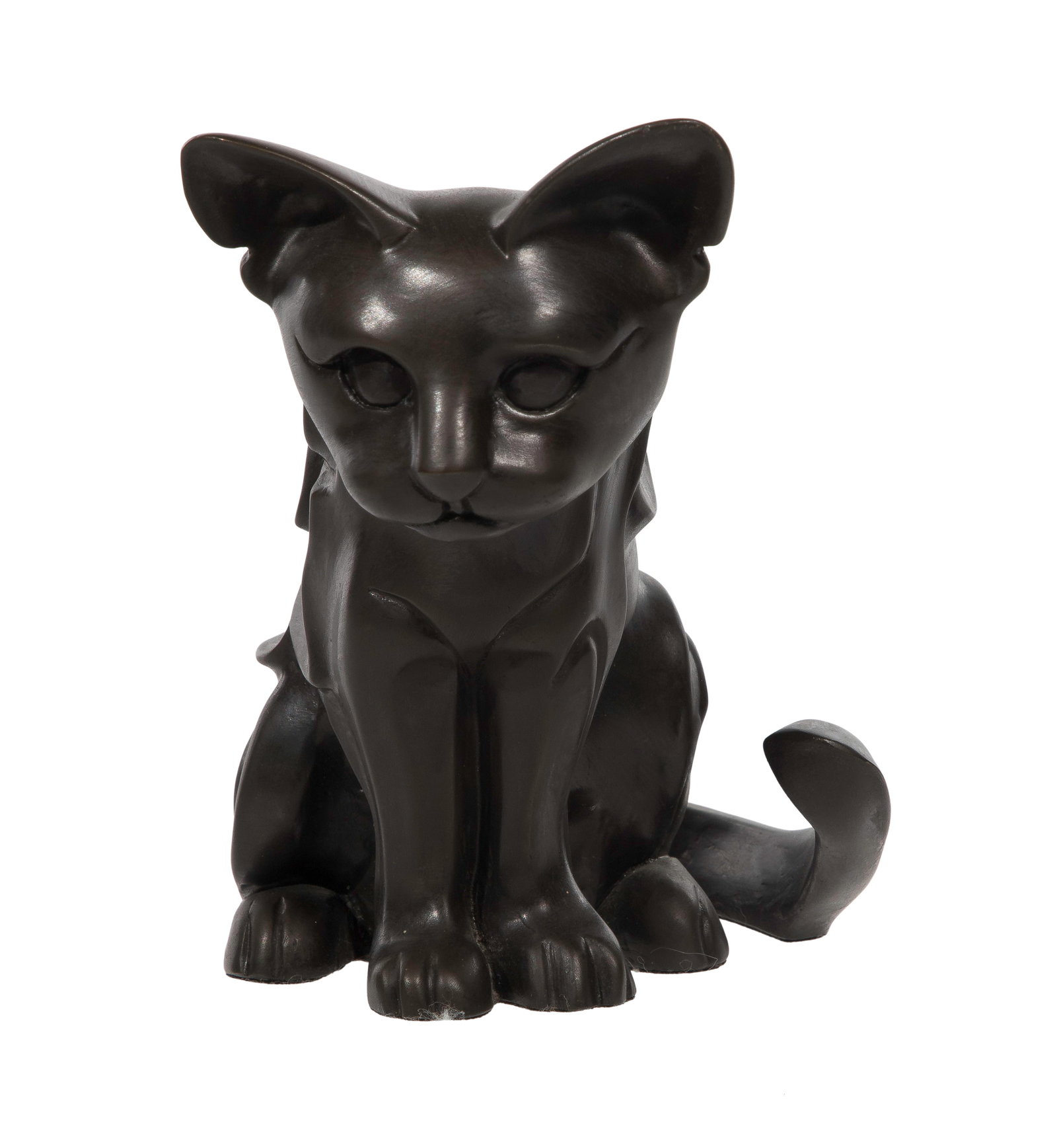 John Jagger (American, 1920-2013) Bronze Cat Sculpture: John Jagger (American, 1920-2013) Bronze Cat Sculpture 1996, incised signature, AP #6/10, depicting a notched ear cat Property from: an Estate, Madison, Wisconsin Height: 7 inches, Width: 10 inches, D