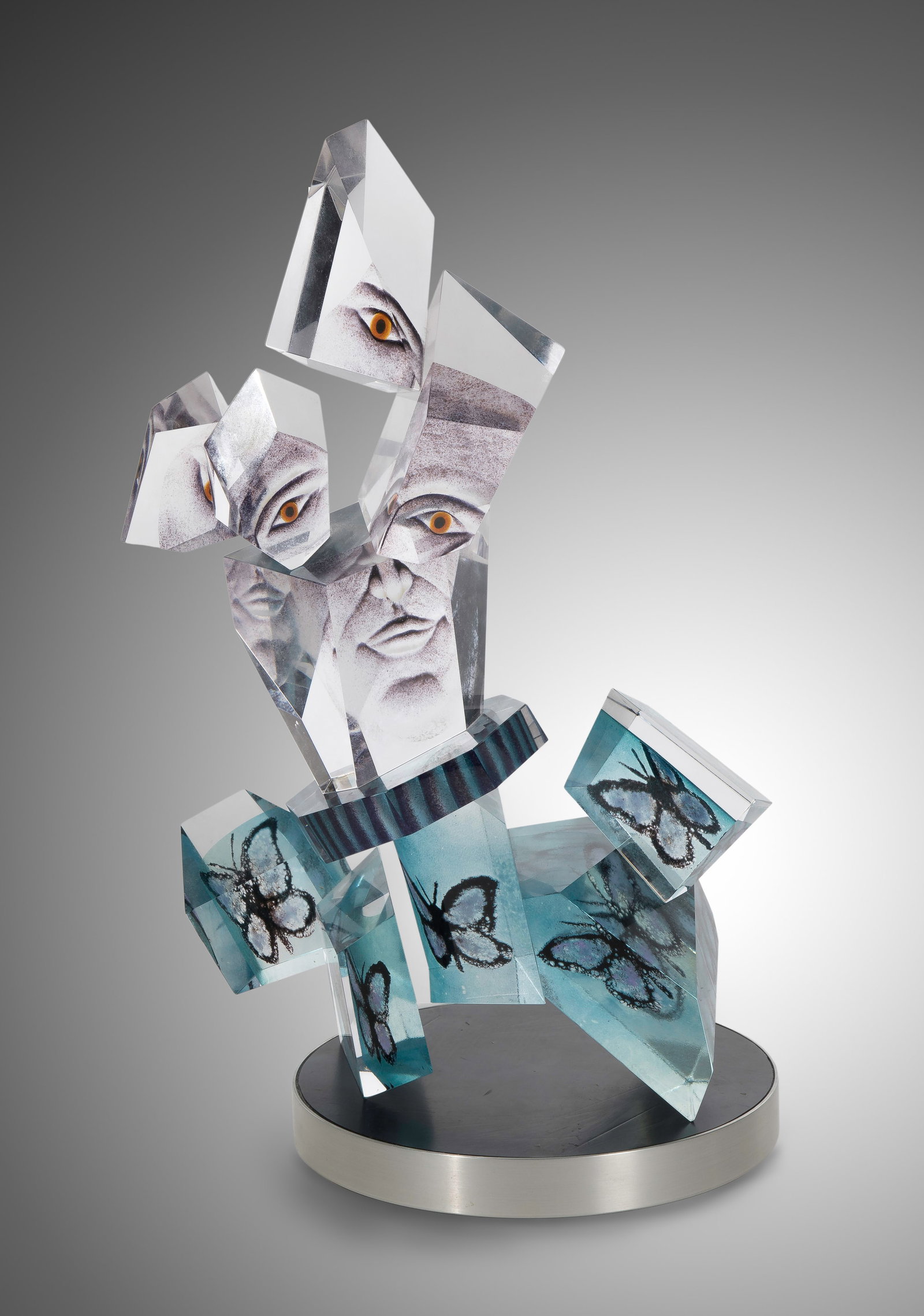 Ken Carder (American, b.1955) 'Floating Together' Art Glass Sculpture (1 of 5)