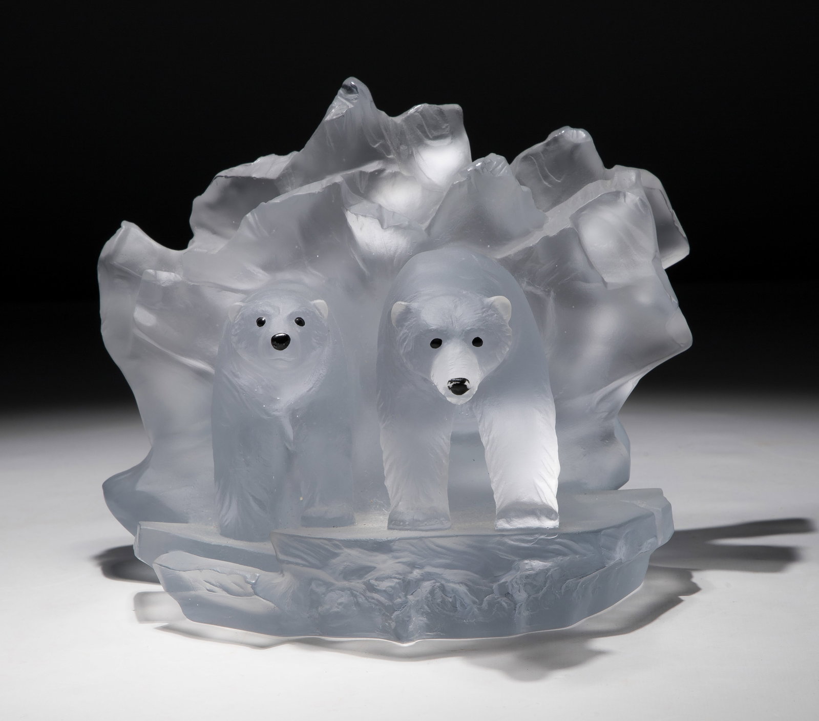 Daum Arktos Crystal Sculpture: Daum Arktos Crystal Sculpture A grouping of polar bears after a photograph by Kyiakos Kaziras (Franco-Greek, b.1966) having engraved signature 'Kazi / Daum France', #9/250 Property from: an Estate,