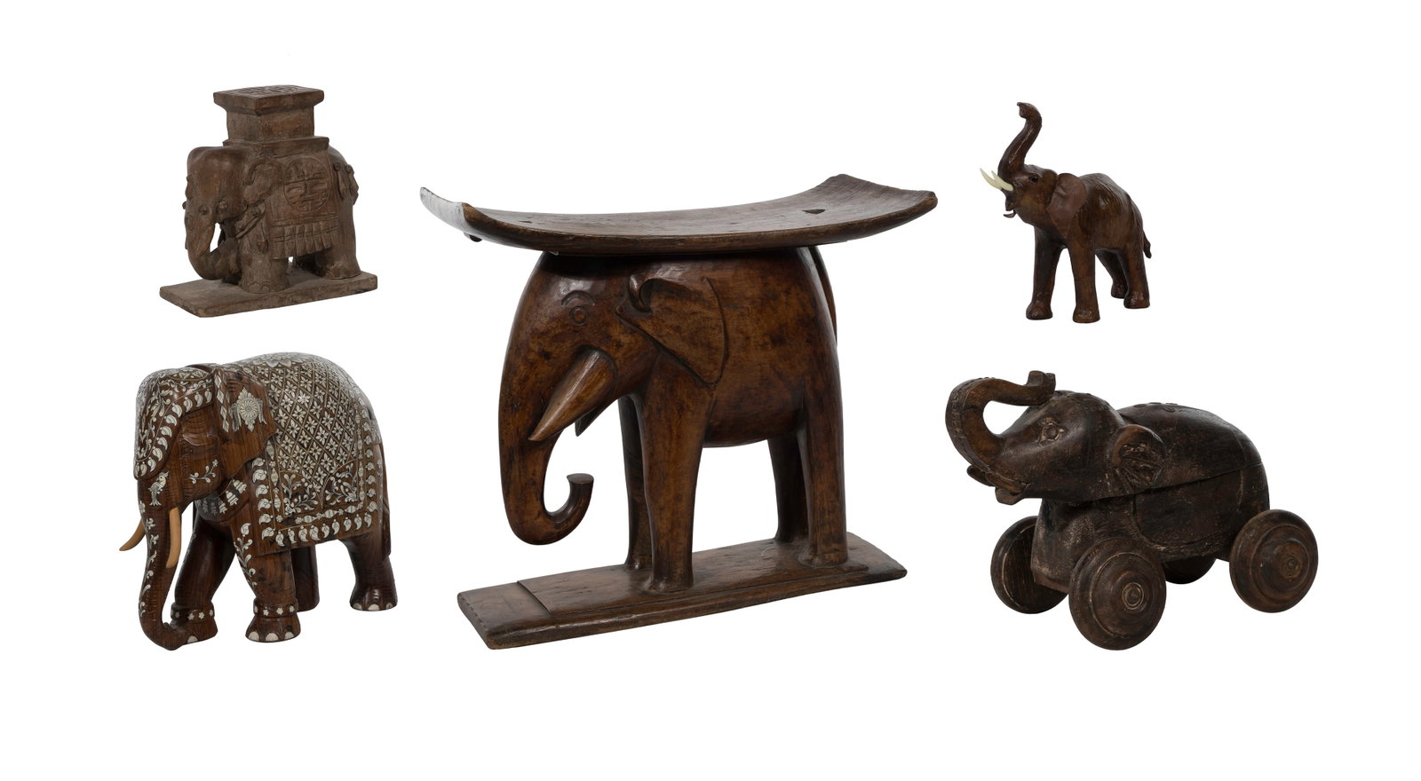 Carved Wood Elephant Decorative Assortment (1 of 1)