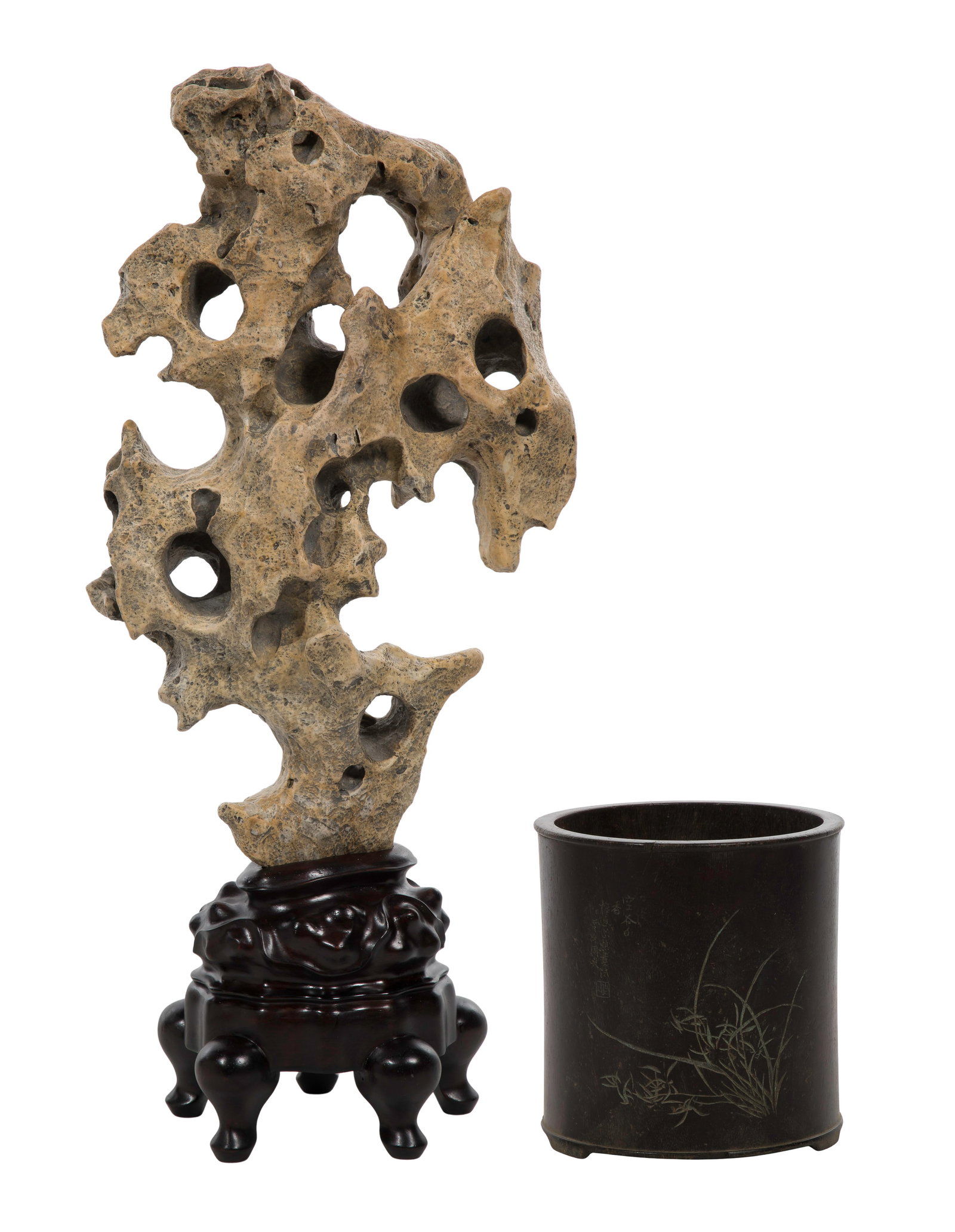 Chinese Brush Pot and Scholars Rock (1 of 1)