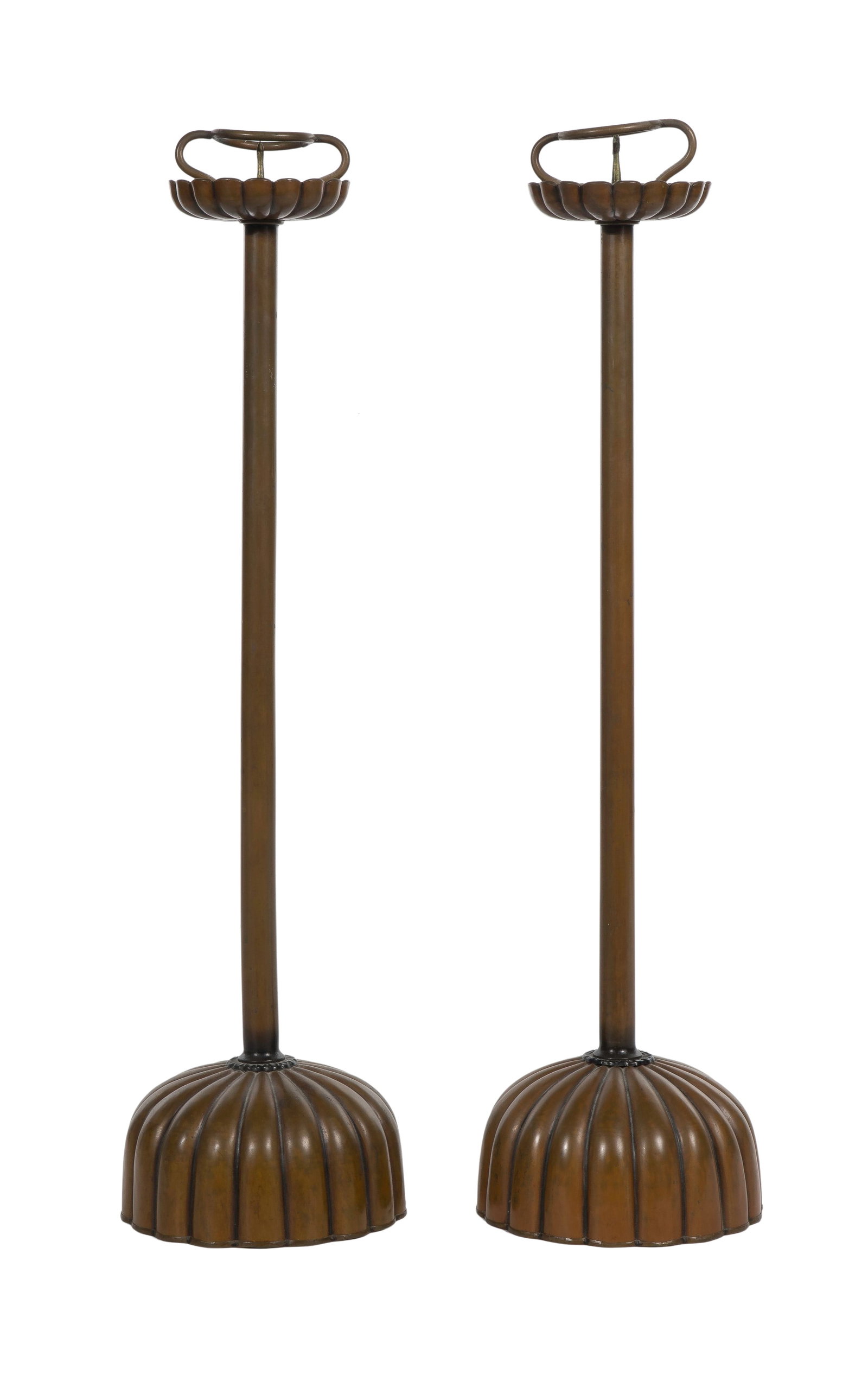Japanese Shokudai Copper Candle Pricket / Stands (1 of 2)