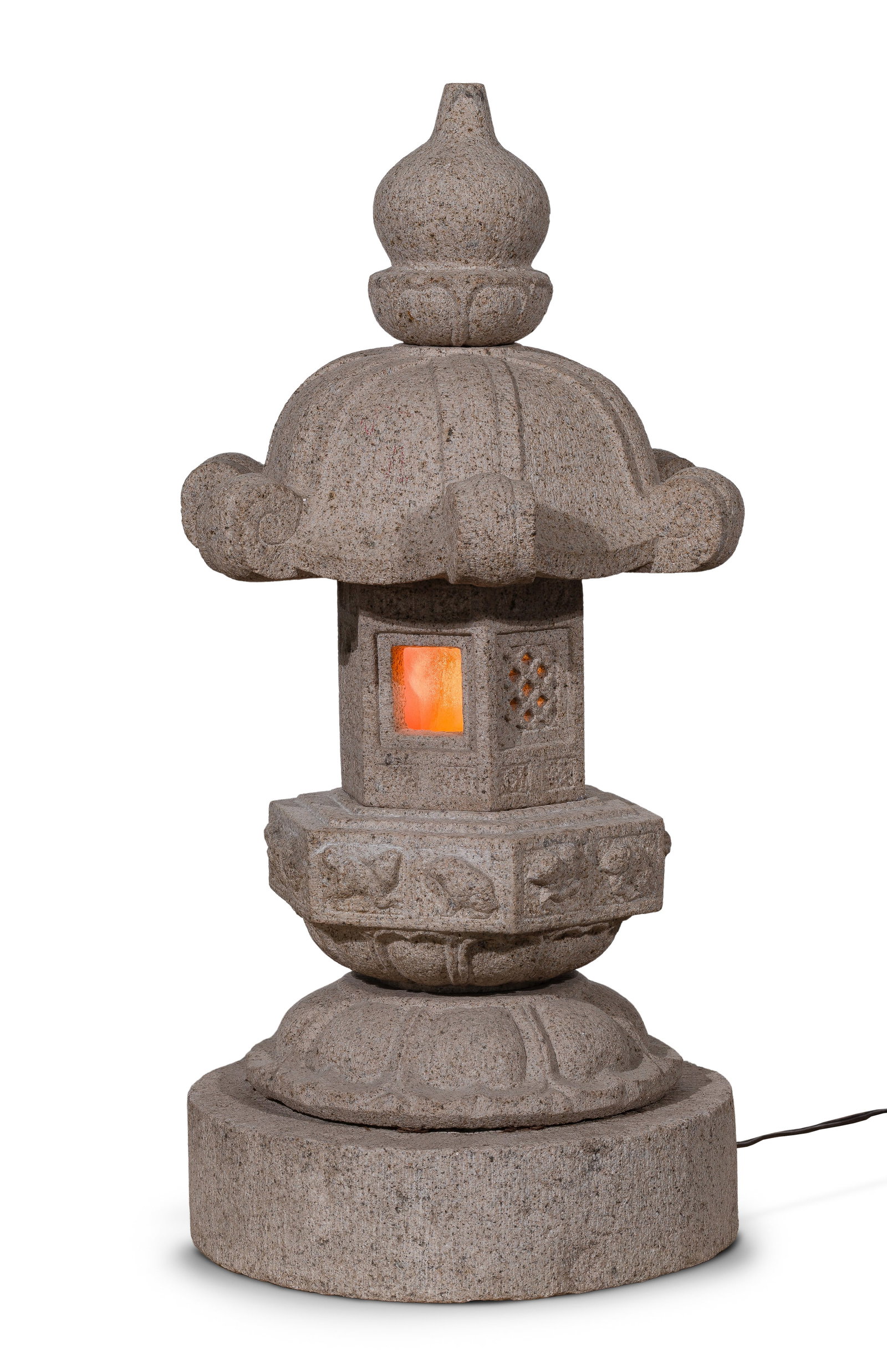 Japanese Electrified Stone Kasuga Lantern (1 of 2)