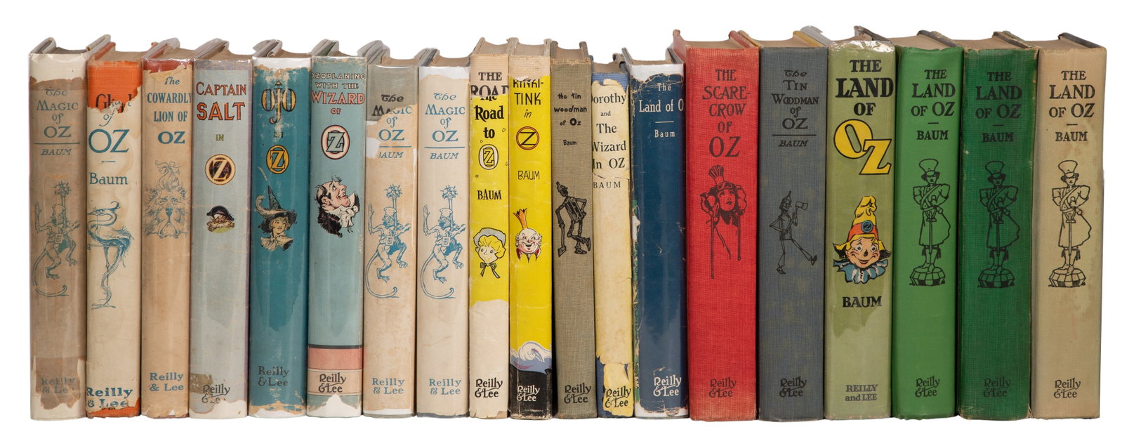 Oz Book Assortment: Oz Book Assortment (16) items by authors L. Frank Baum and Ruth Plumly Thompson, some reprints with dust jackets, having original cover design, some collectable covers and oversized, published by