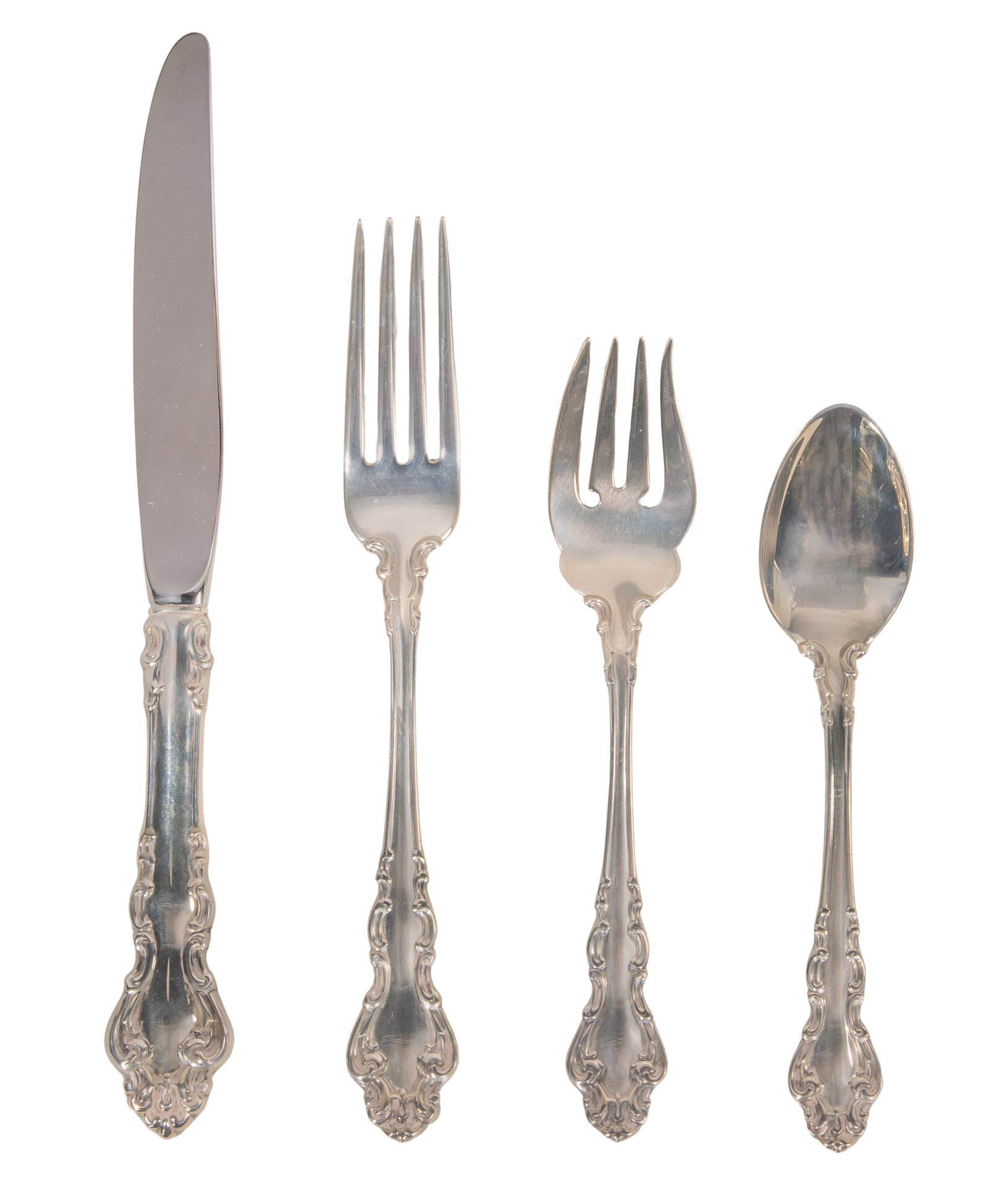 Reed & Barton Cottage Rose Sterling Silver Flatware Service (1 of 5)