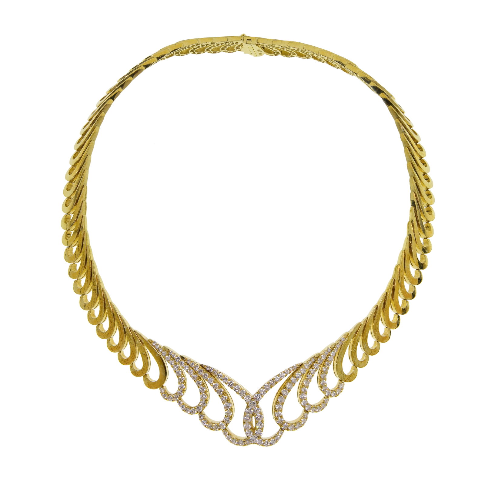 18k Yellow Gold and Diamond Choker Necklace (1 of 3)