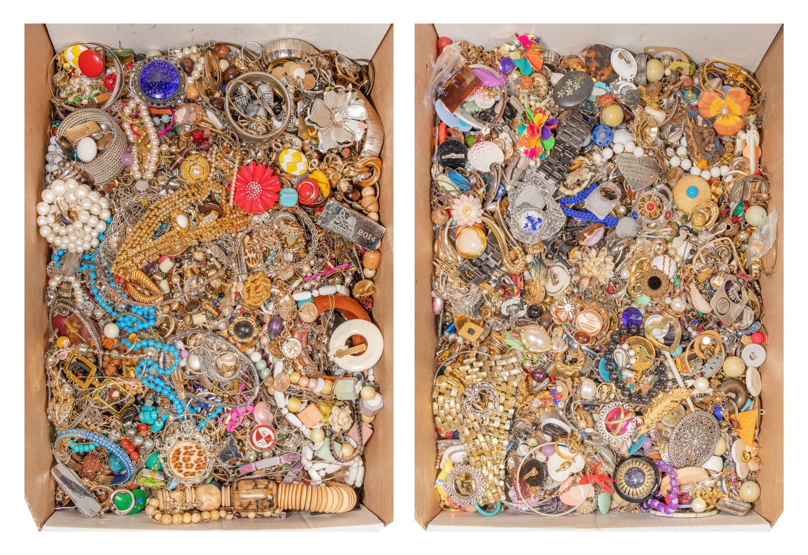 Costume Jewelry Assortment: Costume Jewelry Assortment Approximately (40) pounds of necklaces, bracelets, pins and earrings Property from: a Private Collector, Gilbert, Illinois Length: 16 inches (necklace) Condition: light to m