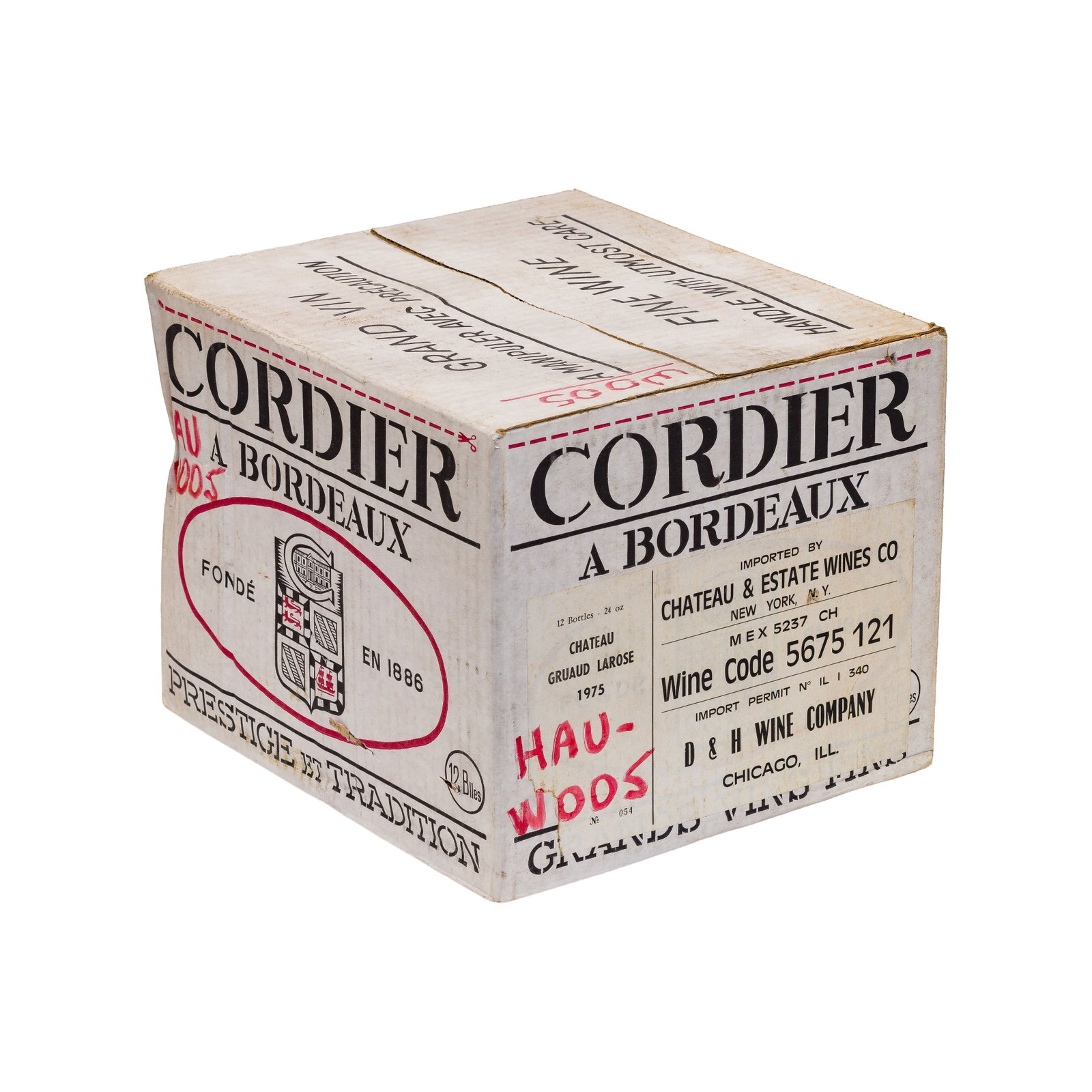 1975 Chateau Gruaud-Larose: 1975 Chateau Gruaud-Larose 1975 Chateau Gruaud-Larose (12x 24oz), Bordeaux, France, sealed OCB having writing and wear Provenance: consigned by the estate of the original owner, found in humidity cont