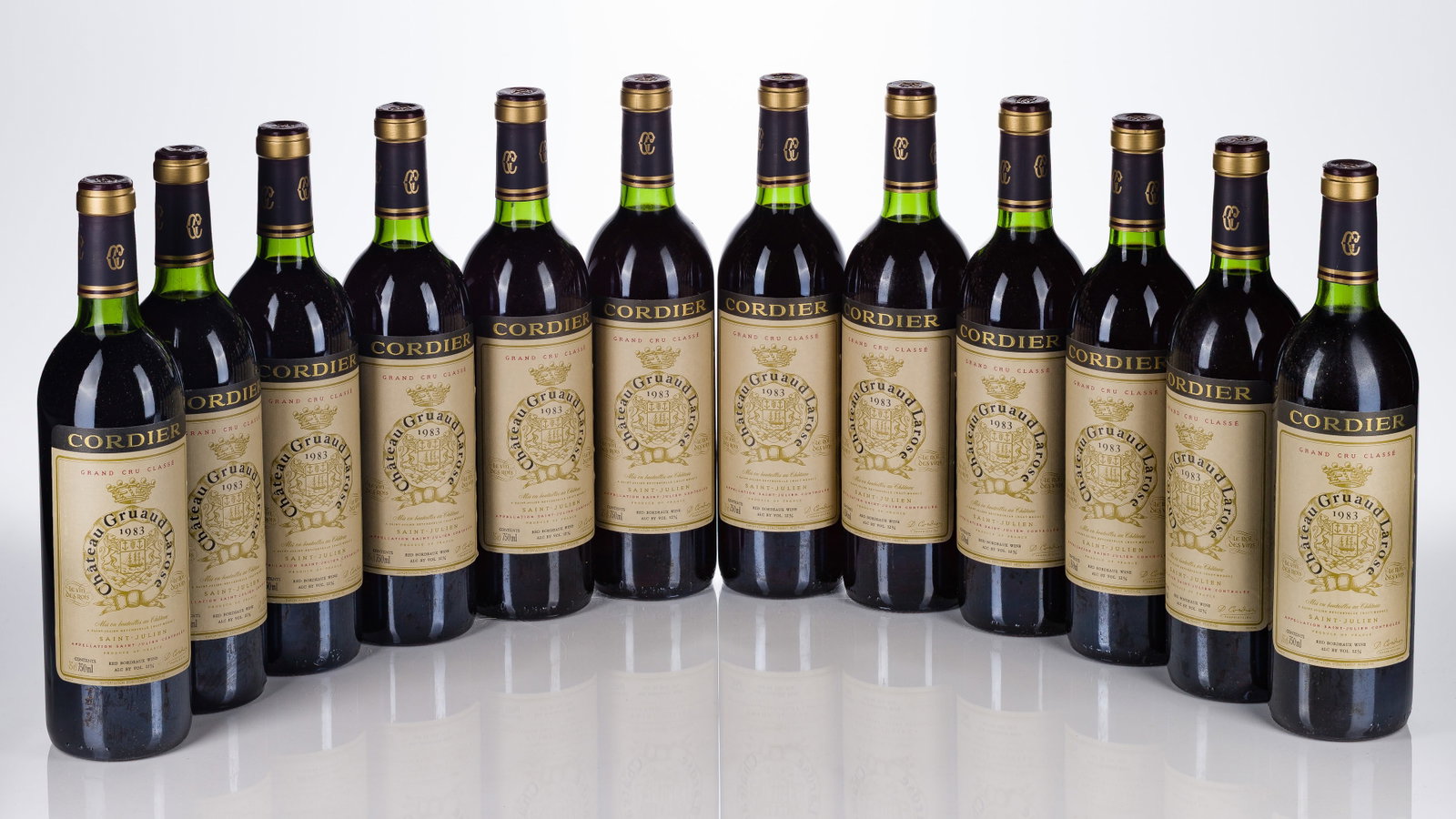 1983 Chateau Gruaud-Larose Grand Cru: 1983 Chateau Gruaud-Larose Grand Cru 1983 Chateau Brane-Cantenac Grand Cru (12x 750ml), Bordeaux, France, fill: BN, labels: fully legible, intact, capsules / corks: (11) firm, (1) slightly protruding,
