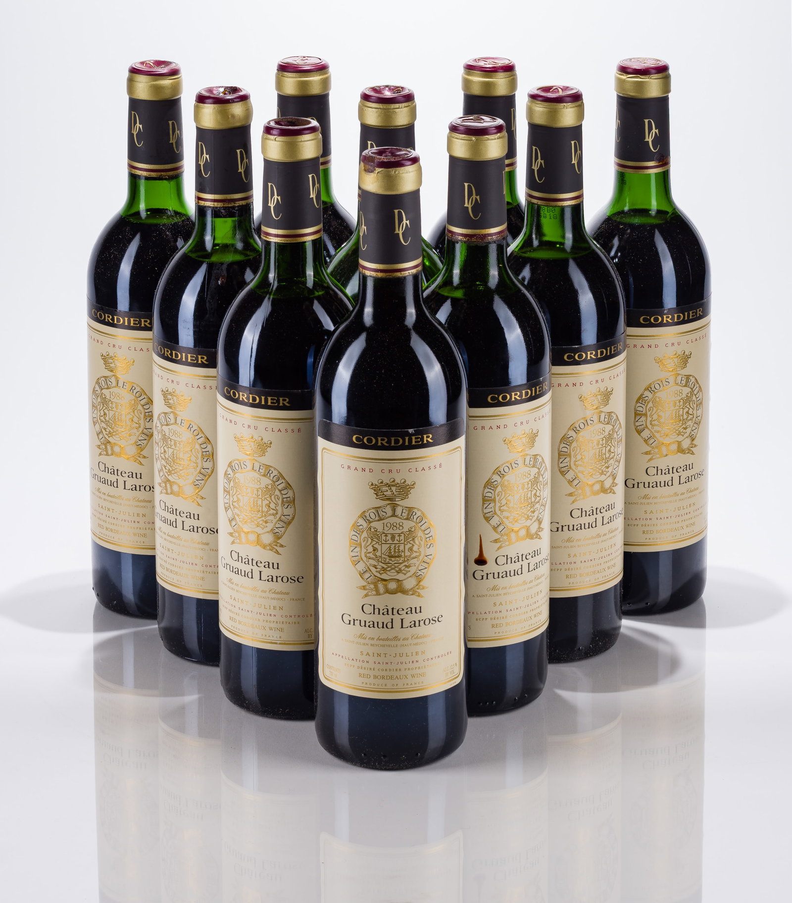 1988 Chateau Gruaud Larose Bordeaux Grand Cru: 1988 Chateau Gruaud Larose Bordeaux Grand Cru 1988, Chateau Gruaud Larose Bordeaux Grand Cru (10x 750ml), Saint-Julien, Medoc, Bordeaux, France, fill: N / BN, one LS, labels: fully legible, intact hav