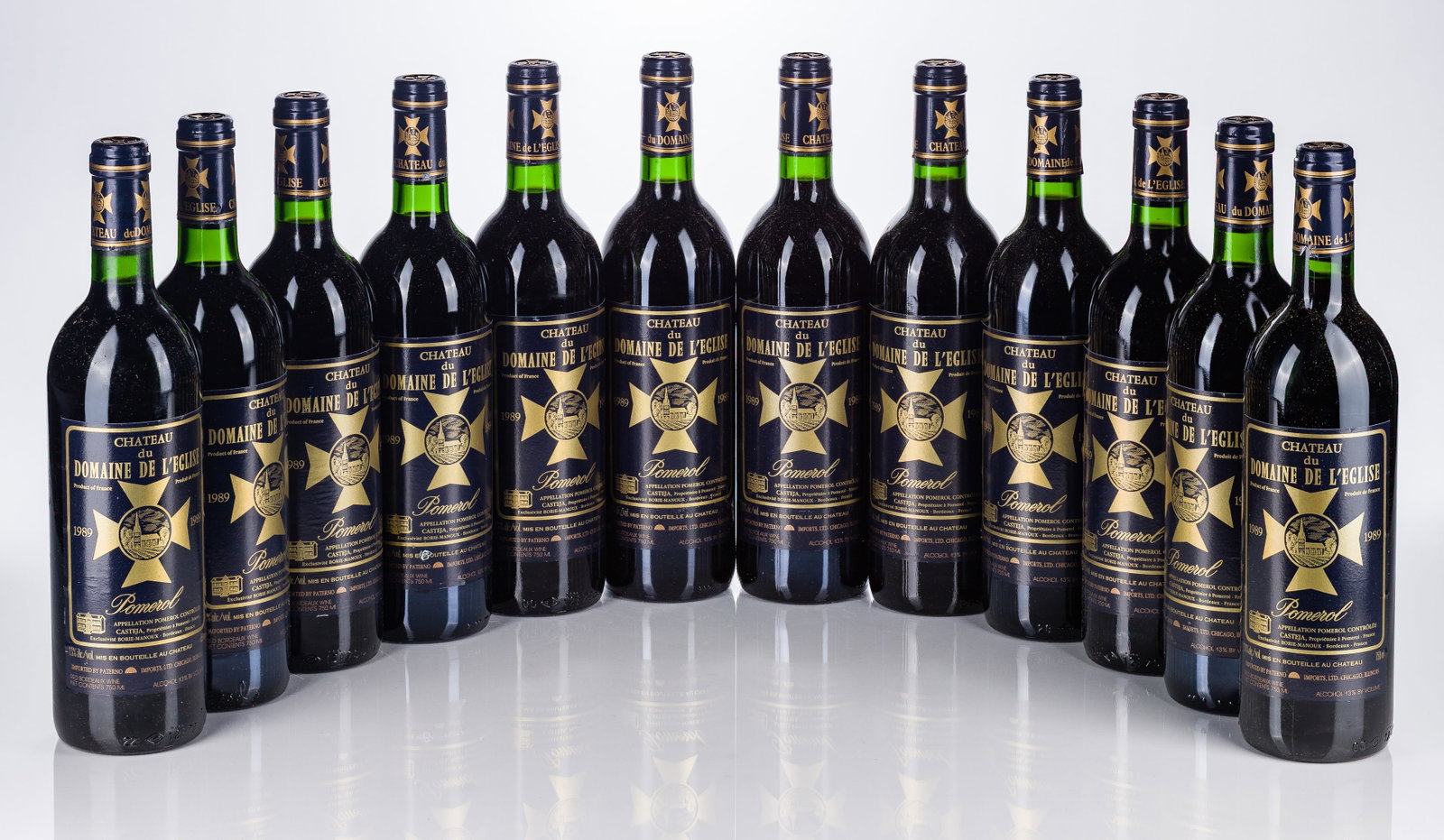 1989 Chateau Du Domaine De L'Eglise: 1989 Chateau Du Domaine De L'Eglise 1989 Chateau Du Domaine De L'Eglise (12x 750ml), Pomerol, France, fill: N / BN, labels: fully legible, intact having minor shelf wear, capsules / corks: firm, origi