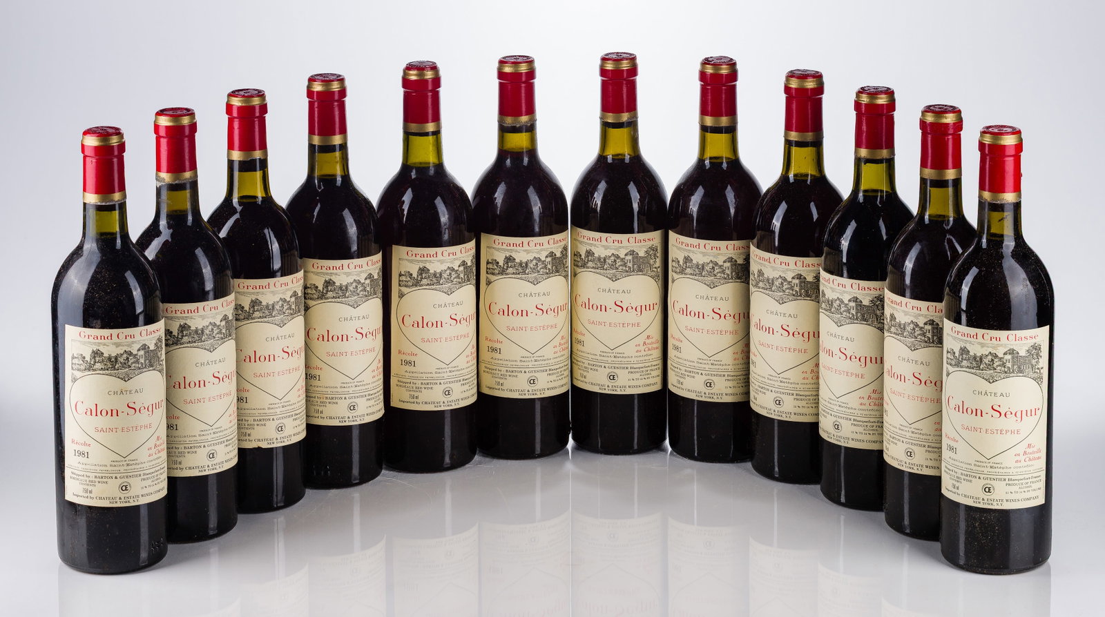 1981 Chateau Calon-Segur Grand Cru: 1981 Chateau Calon-Segur Grand Cru 1981 Chateau Calon-Segur Grand Cru (12x 750ml), Saint-Estephe, France, fill: BN, labels: fully legible, intact having minor shelf wear, capsules / corks: firm, origi