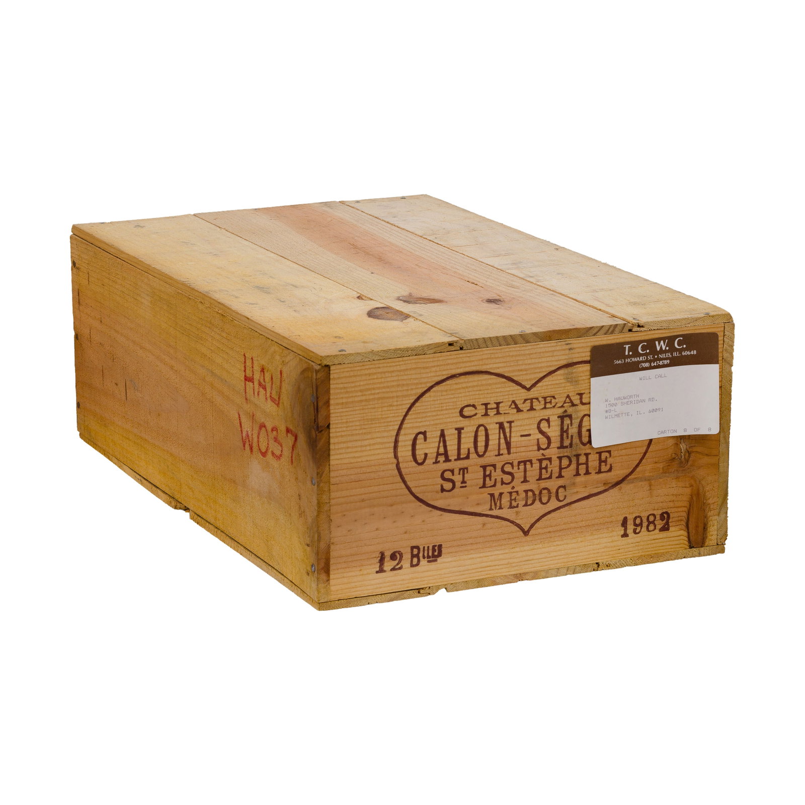1982 Chateau Calon-Segur: 1982 Chateau Calon-Segur 1982 Chateau Calon-Segur (12x 750ml), Medoc, France, sealed OWC having inventory markings Provenance: consigned by the estate of the original owner, found in humidity controll