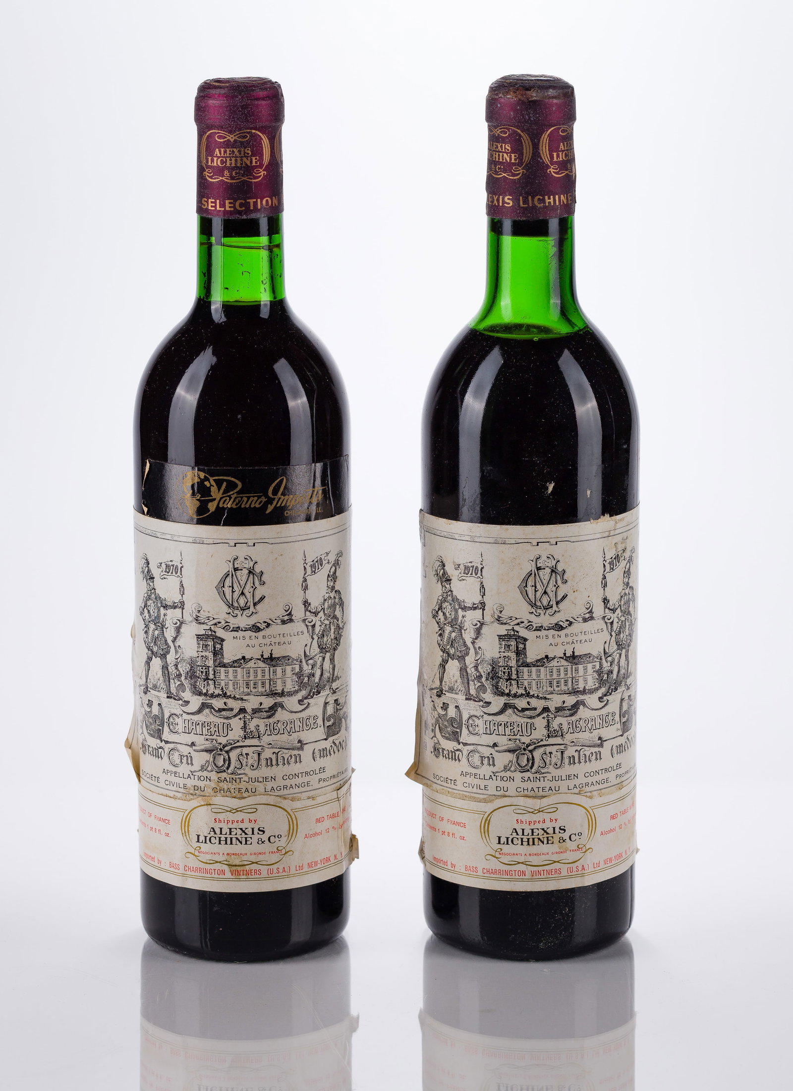 1970 Chateau Lagrange Saint Julien Bordeaux Grand Cru: 1970 Chateau Lagrange Saint Julien Bordeaux Grand Cru 1970 Chateau Lagrange Saint Julien Grand Cru (2x 750ml), Bordeaux, France, fill: BN and VHS, labels: fully legible, intact having minor shelf wear