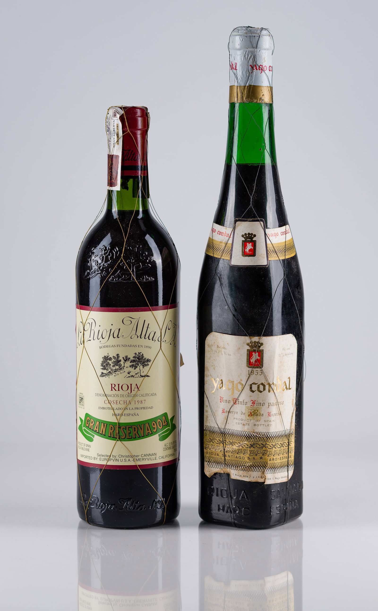 Spanish Mixed Wines: Spanish Mixed Wines 1955 Yago Condal Reserva de Enaba Especial (1x 750ml), Haro, Spain, fill: N, label: fully legible, intact, bin soiling, tears from wire netting, capsule: firm, original, no signs