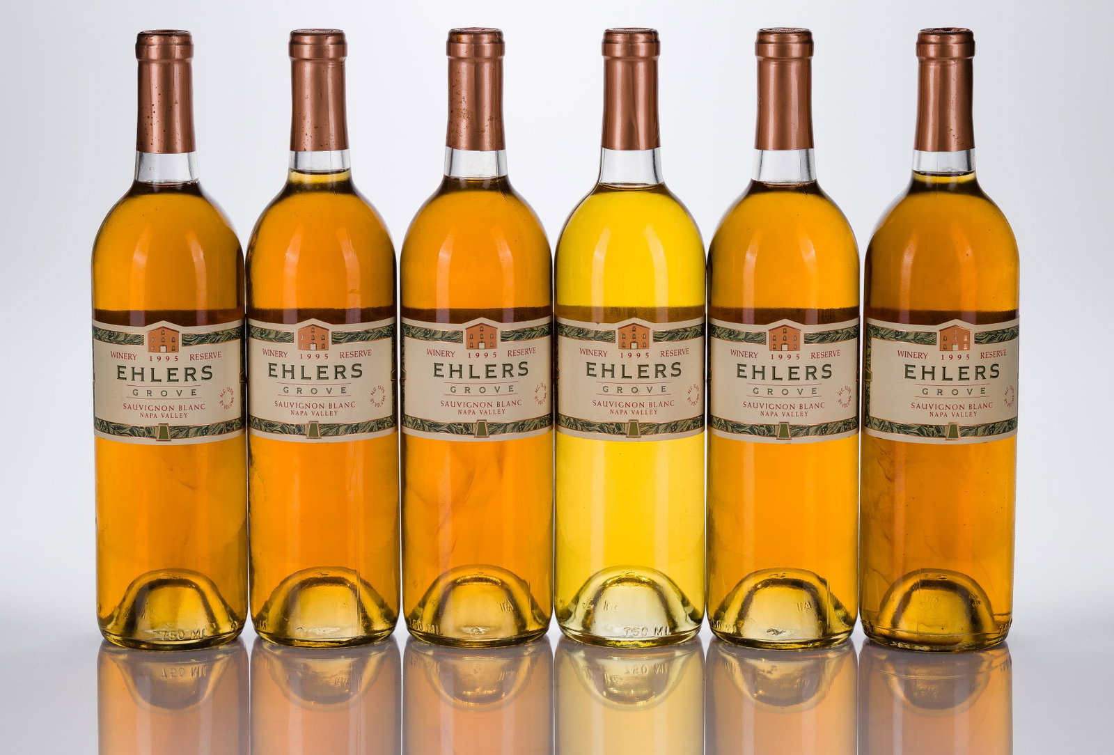 1995 Ehlers Grove Sauvignon Blanc: 1995 Ehlers Grove Sauvignon Blanc 1995 Ehlers Grove Sauvignon Blanc (6x 750ml), Napa Valley, California, fill: BN, labels: fully legible, intact having minor shelf wear, capsules / corks: firm,