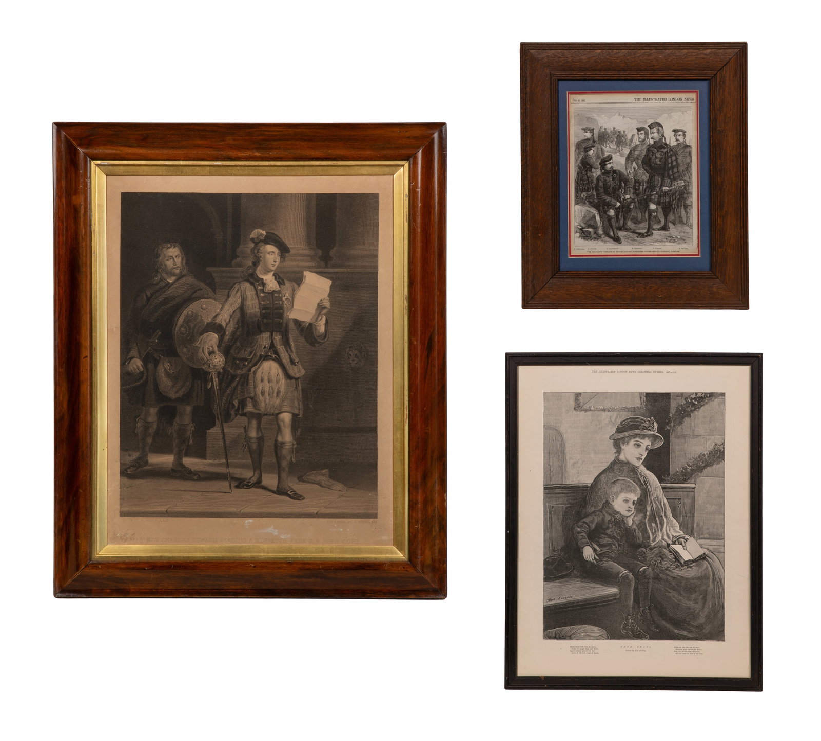 Various Artists (Continental, 19th Century) Engraving Assortment: Various Artists (Continental, 19th Century) Engraving Assortment (3) items including an engraving of Prince Charles Edward Reading A Dispatch, illustrations / engravings including a group of Scottish 