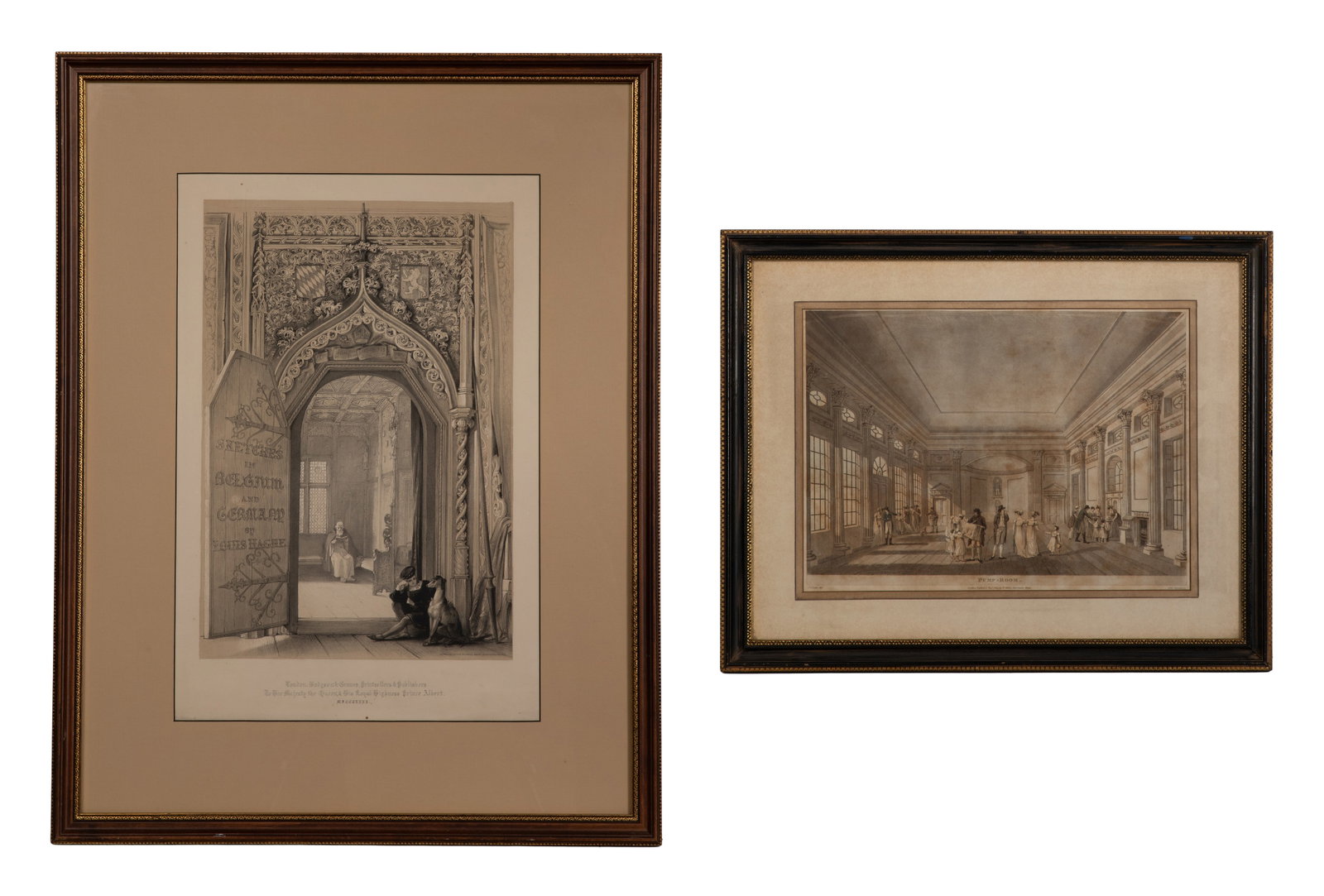Louis Haghe (Belgian / British 1806-1885) 'Entrance to the Hall of Princes at Hohensalzburg': Louis Haghe (Belgian / British 1806-1885) 'Entrance to the Hall of Princes at Hohensalzburg' Lithograph (2) total items including an undated, unsigned lithograph from 'Sketches in Belgium and