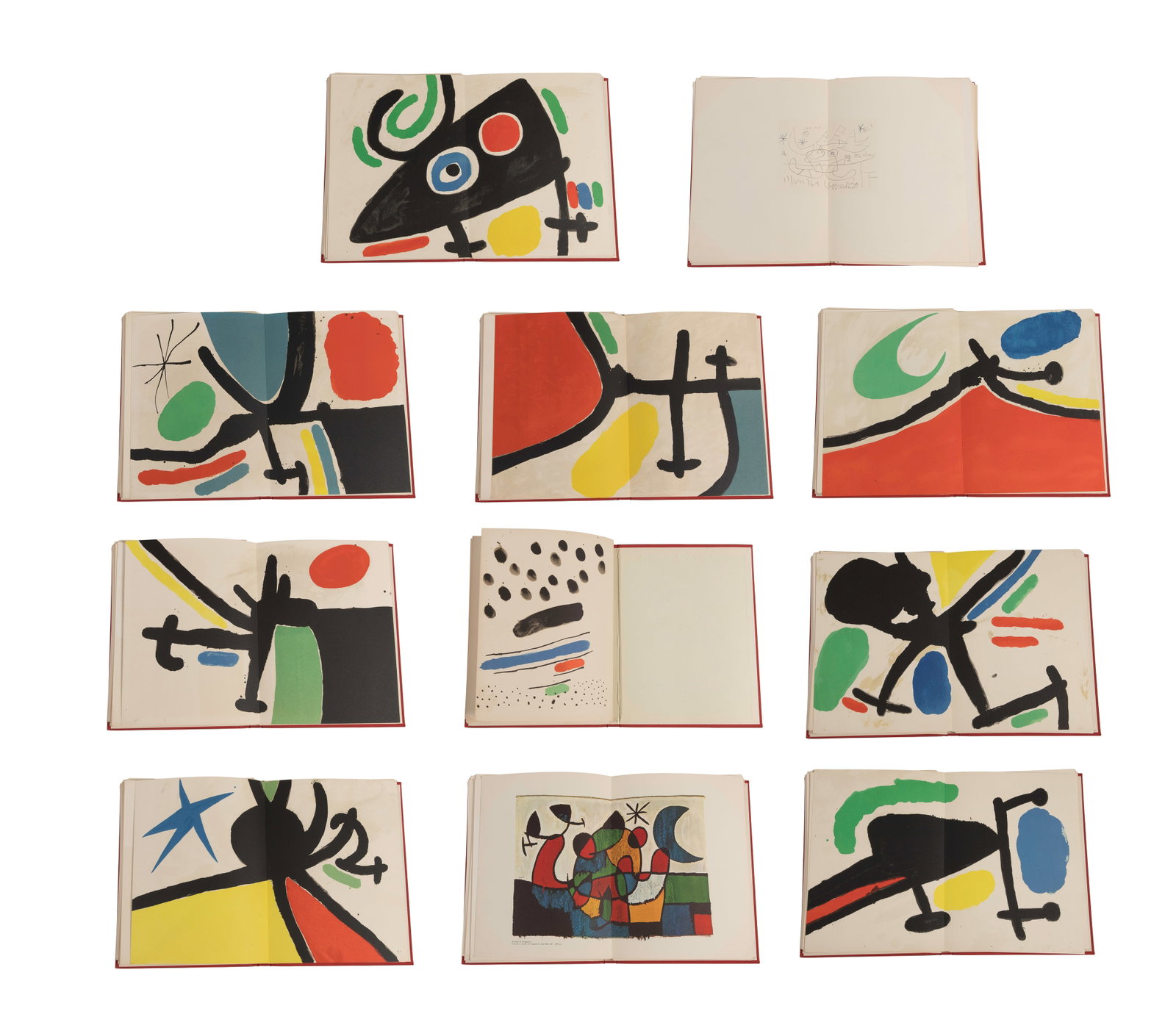 Joan Miro (Spanish, 1893-1983) 'Tapis De Tarragona' 1st Edition Illustrated Book: Joan Miro (Spanish, 1893-1983) 'Tapis De Tarragona' 1st Edition Illustrated Book Published by Sala Gaspar, Barcelona, 1972, pencil signed by Miro, #61/100, including (10) color lithographs, most
