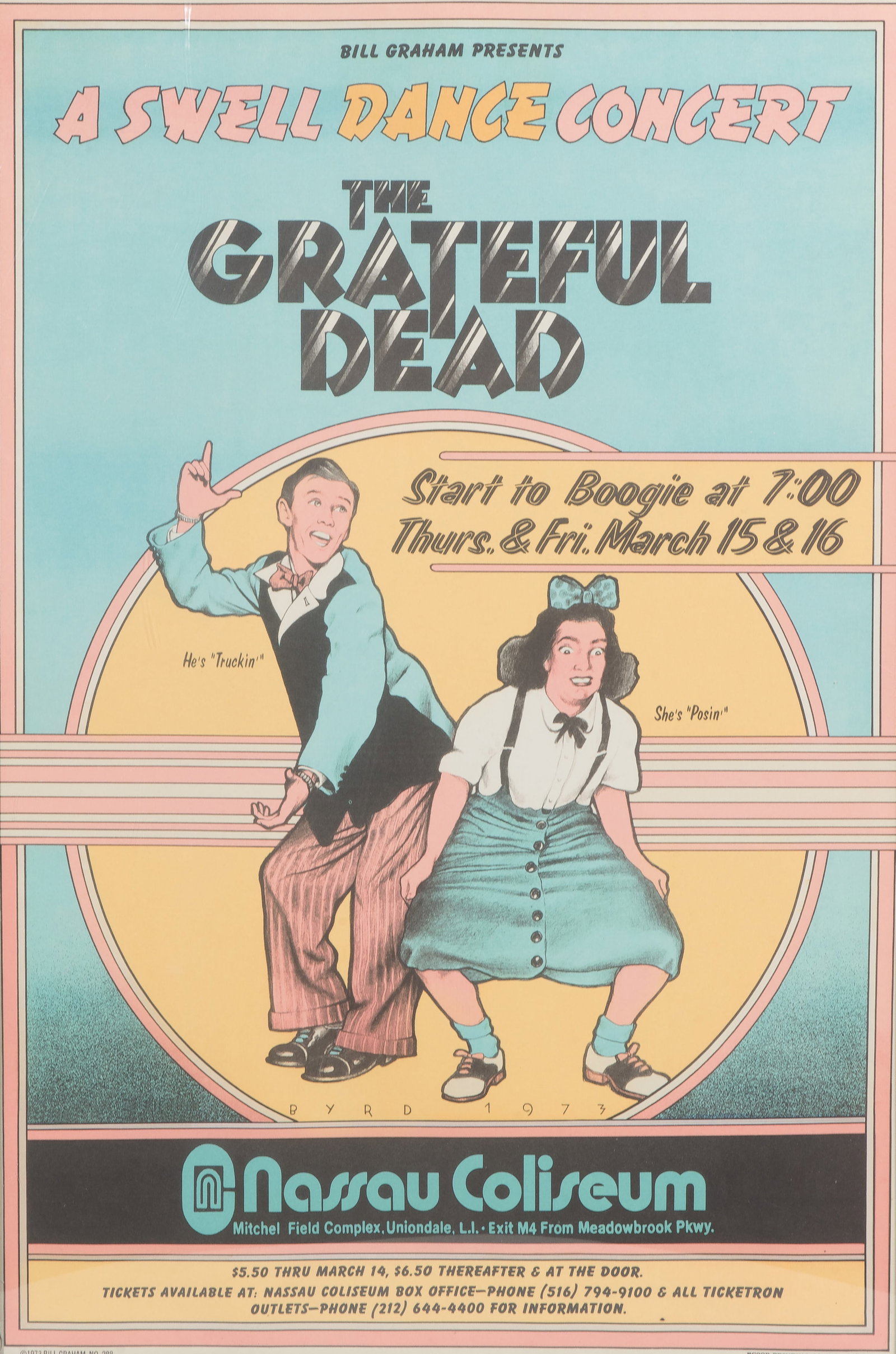 David Edward Byrd (American, b.1941) 'A Swell Dance Concert' Grateful Dead Poster (1 of 2)
