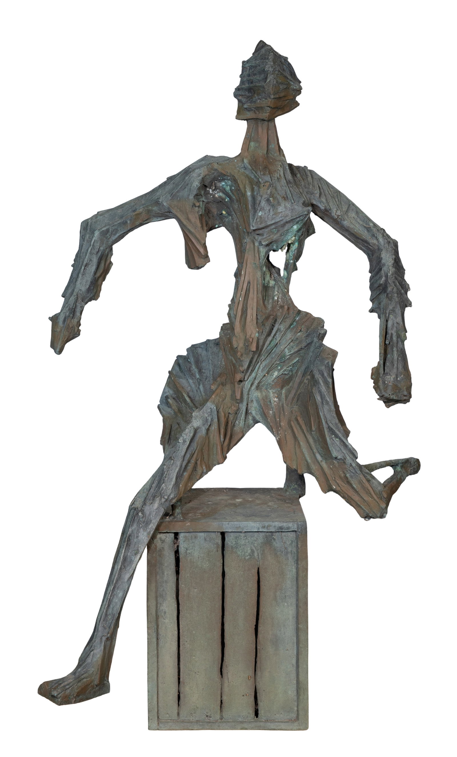 Abbott Pattison (American, 1916-1999) Bronze Sculpture: Abbott Pattison (American, 1916-1999) Bronze Sculpture Undated, signed and notated 'Pattison Firenze', a patinated and textured elongated human form, mounted on integral base Property from: a Private 