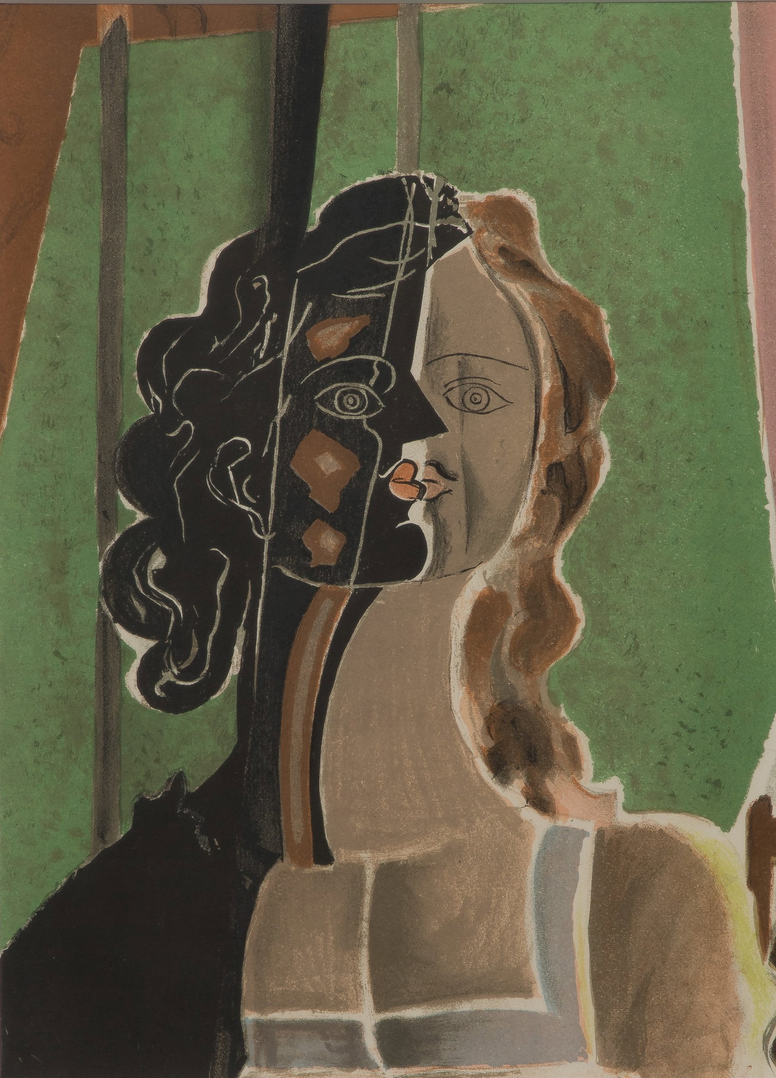 Georges Braque (French, 1882-1963) 'Figure' Lithograph: Georges Braque (French, 1882-1963) 'Figure' Lithograph Unsigned, published in the magazine 'Verve' No. 5/6, 1939, matted behind glass in a wood frame Property from: an Estate, Chicago (Bucktown), Illi