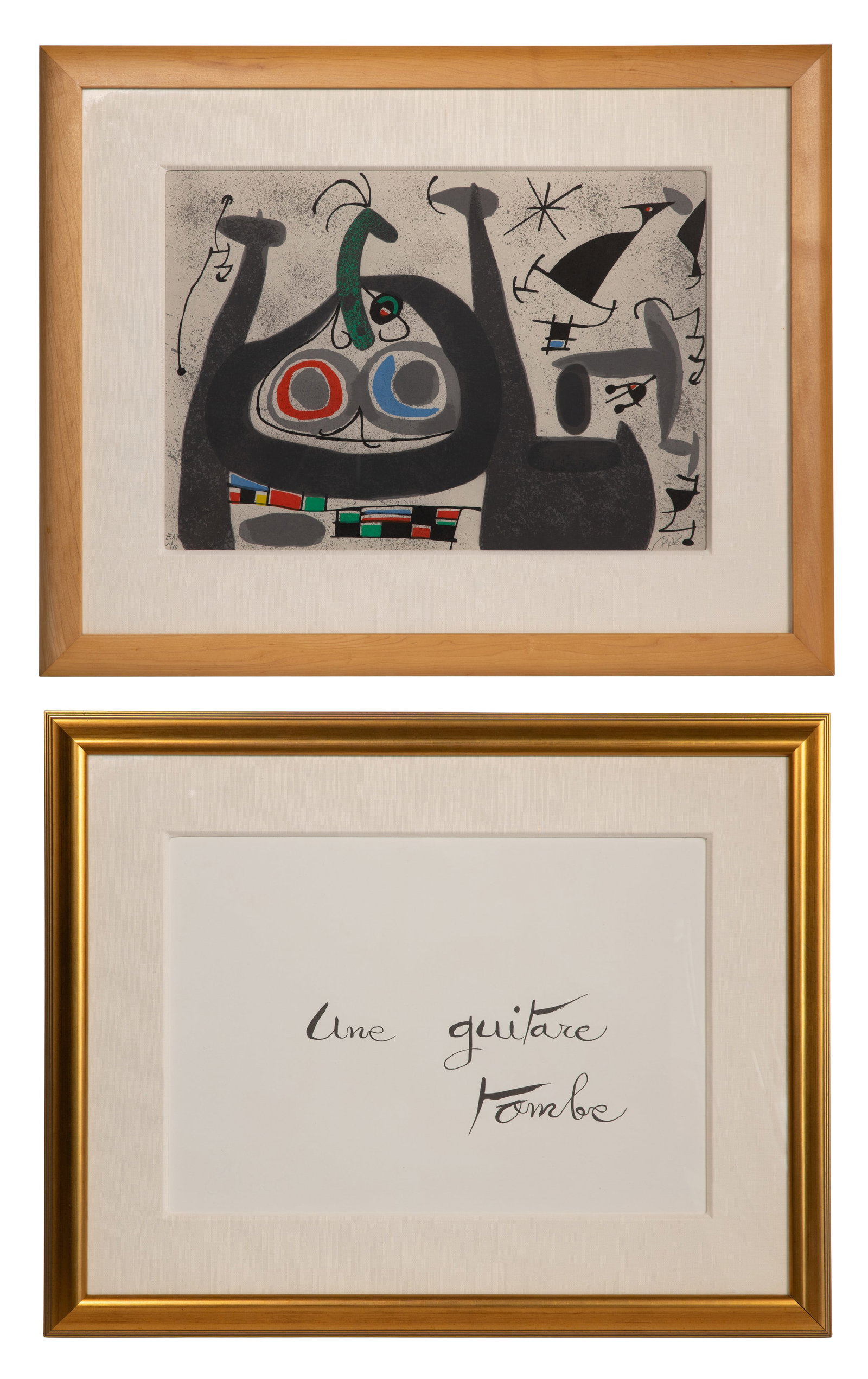 Joan Miro (Spanish, 1893-1983) 'Le Lezard Aux Plumes d'Or' Lithographs: Joan Miro (Spanish, 1893-1983) 'Le Lezard Aux Plumes d'Or' Lithographs (2) 1971 items including the color lithograph, pencil signed and editioned E.A. /10 and an unsigned calligraphic lithograph, both
