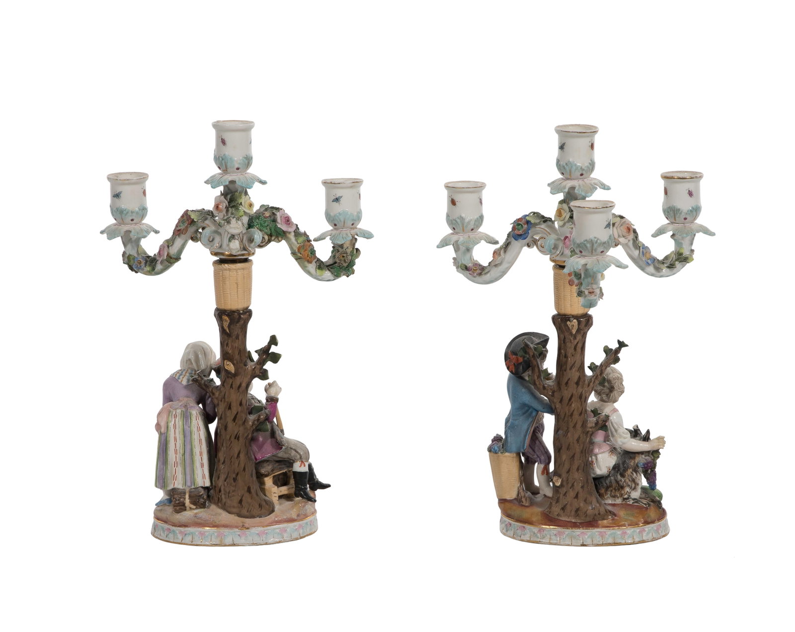Sitzendorf Figural Porcelain Candelabras - 2