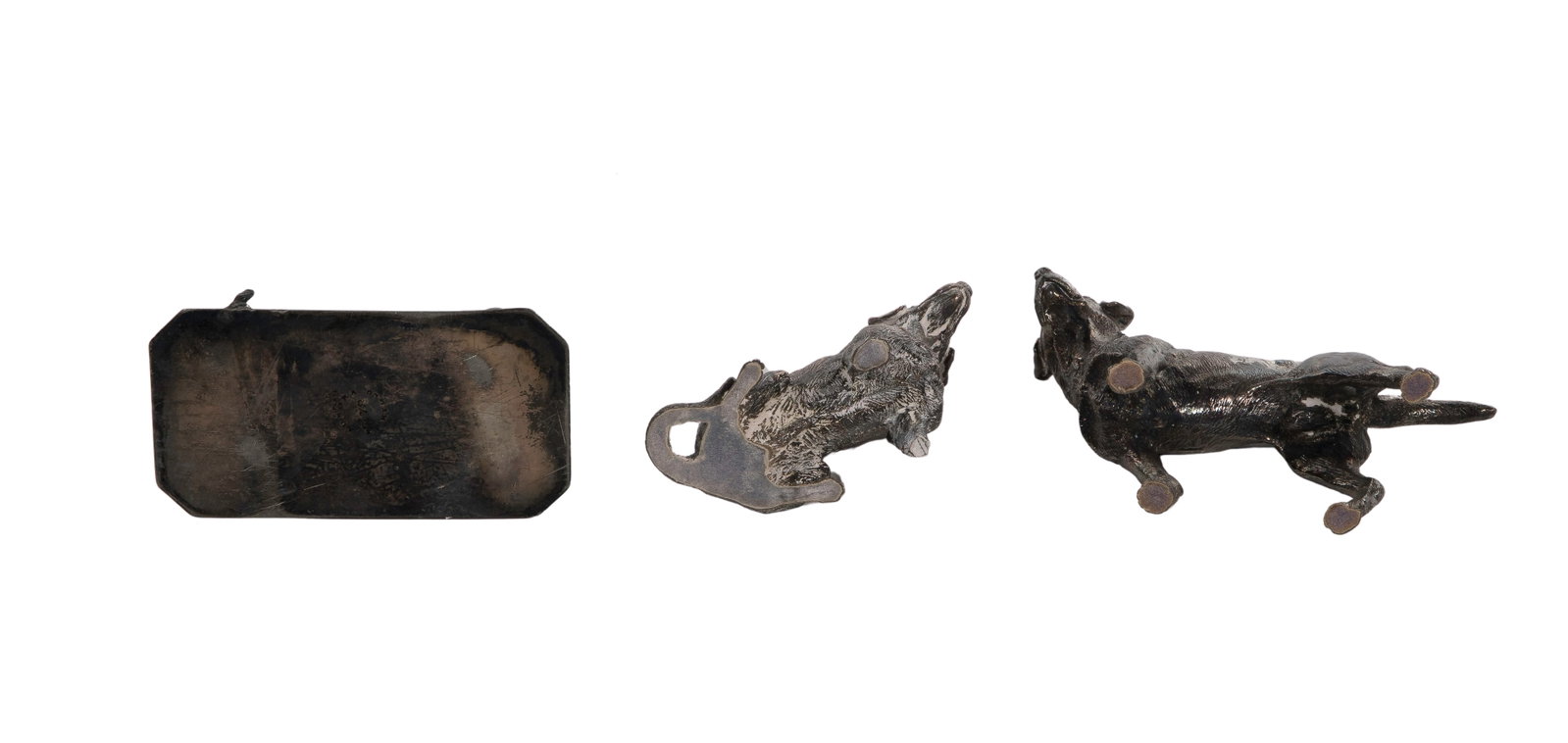 Silverplate Dog Figurines - 2