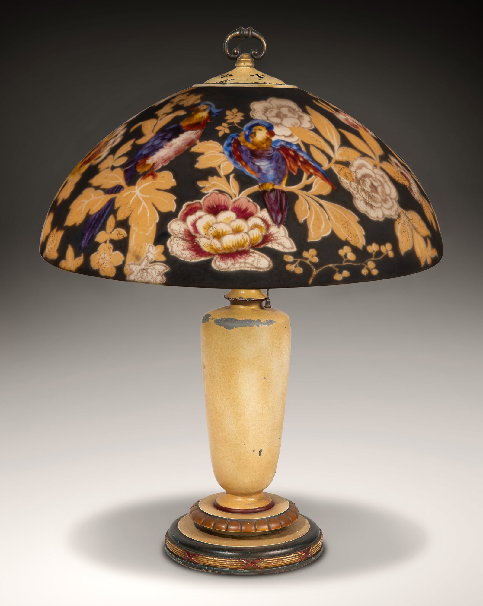 Handel Reverse Painted Glass Shade on Table Lamp (1 of 13)