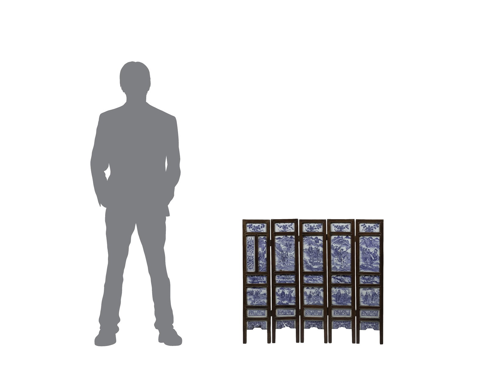 Chinese Five-Panel Tiled Screen - 3