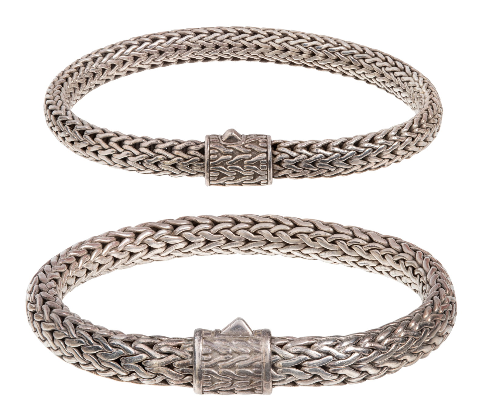 John Hardy Sterling Silver Wheat Woven Bracelets (1 of 1)