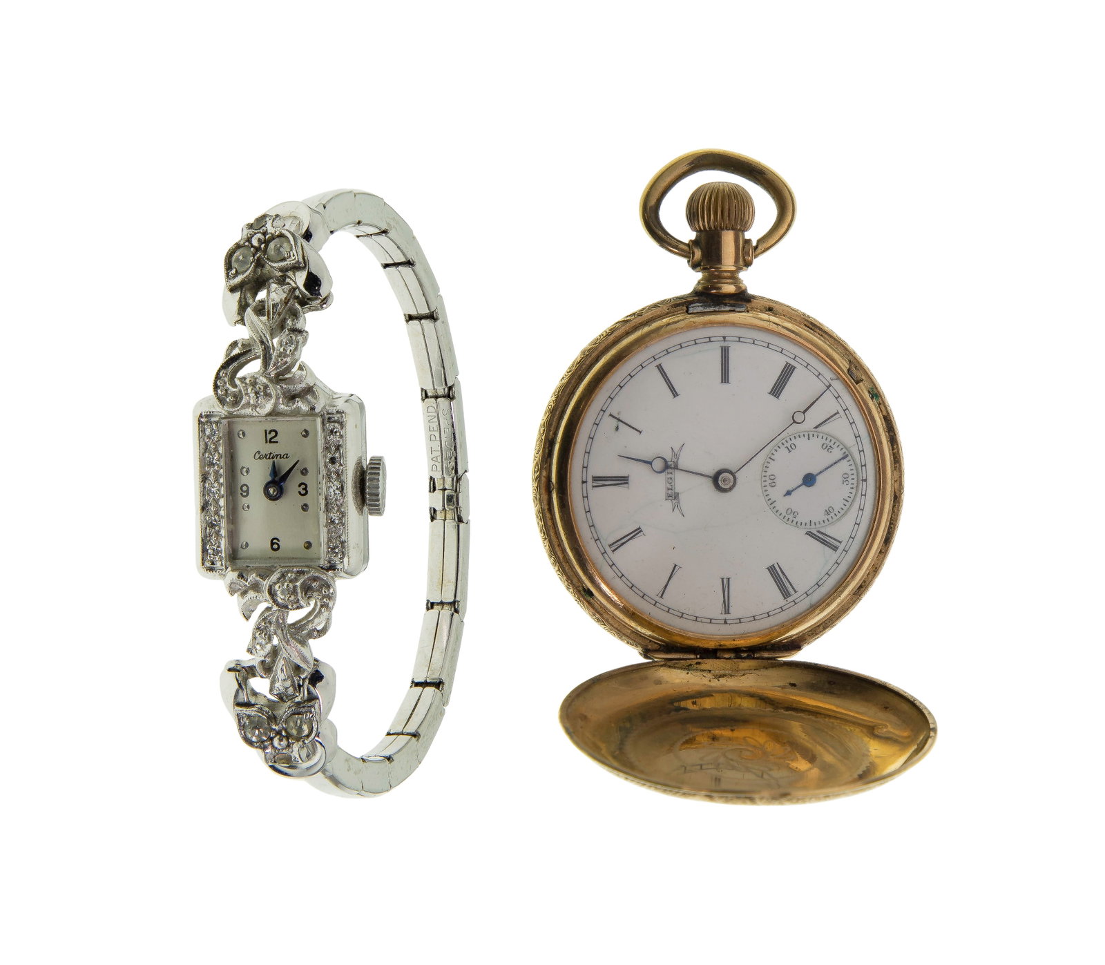 14k Gold Pocket Watch and Wristwatch (1 of 2)