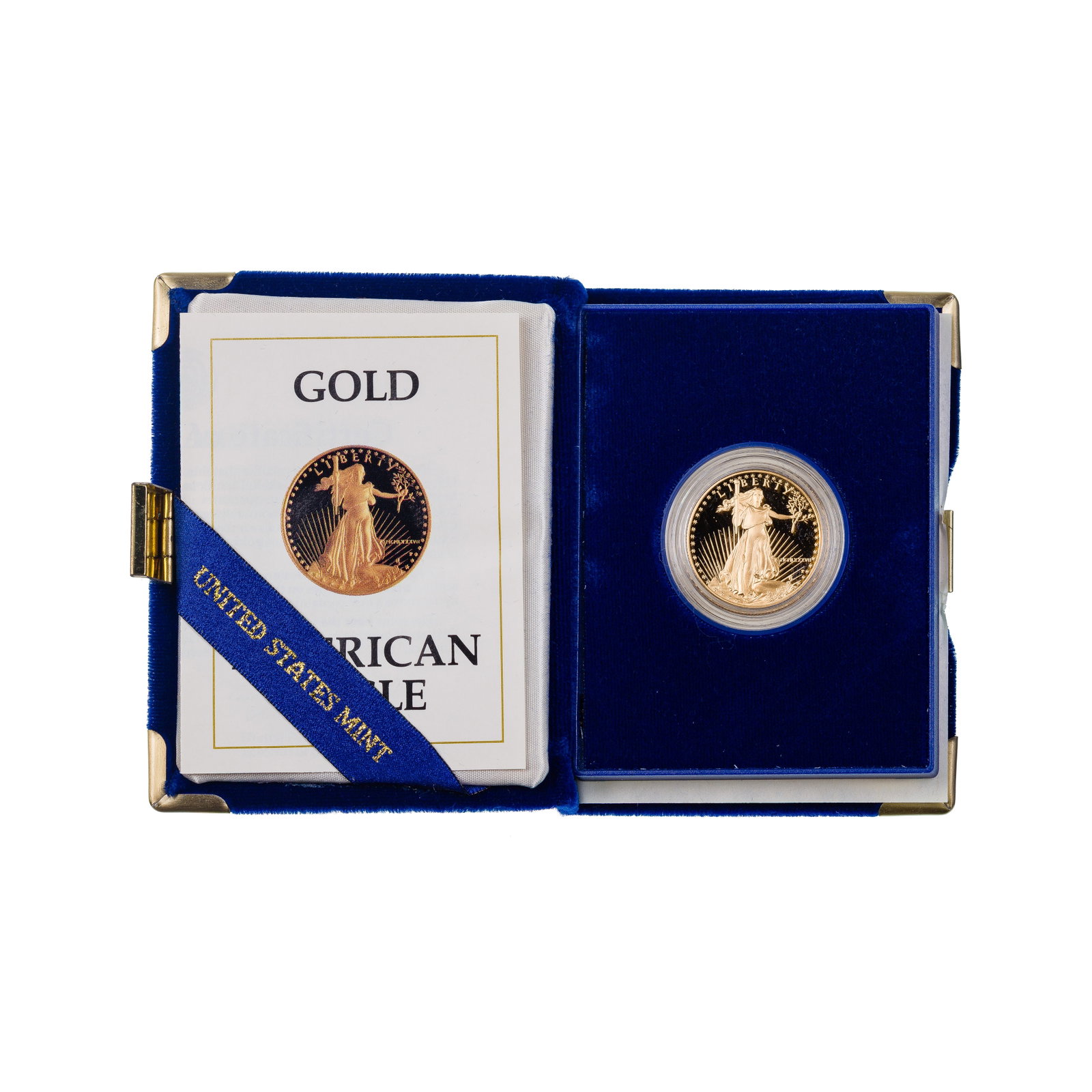 1987 $25 Gold Eagle Proof: 1987 $25 Gold Eagle Proof Having boxes and paperwork Property from: a Private Collector, Rockford, Illinois Category: Bullion Coins > Gold Bullion Estimated Sale Time: 6:24 pm CST Shipping Status: