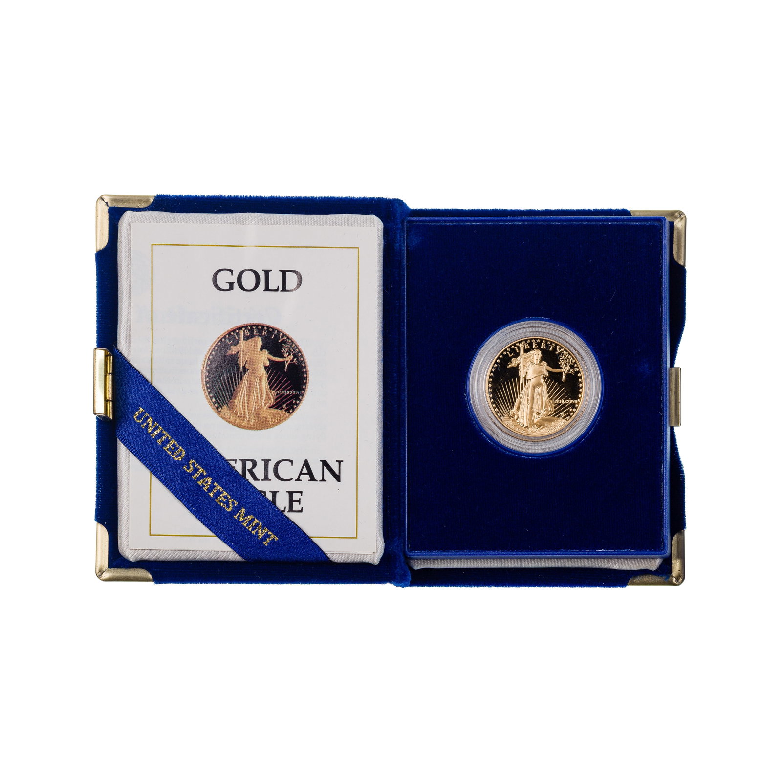 1987 $25 Gold Eagle Proof: 1987 $25 Gold Eagle Proof Having boxes and paperwork Property from: a Private Collector, Rockford, Illinois Category: Bullion Coins > Gold Bullion Estimated Sale Time: 6:25 pm CST Shipping Status: