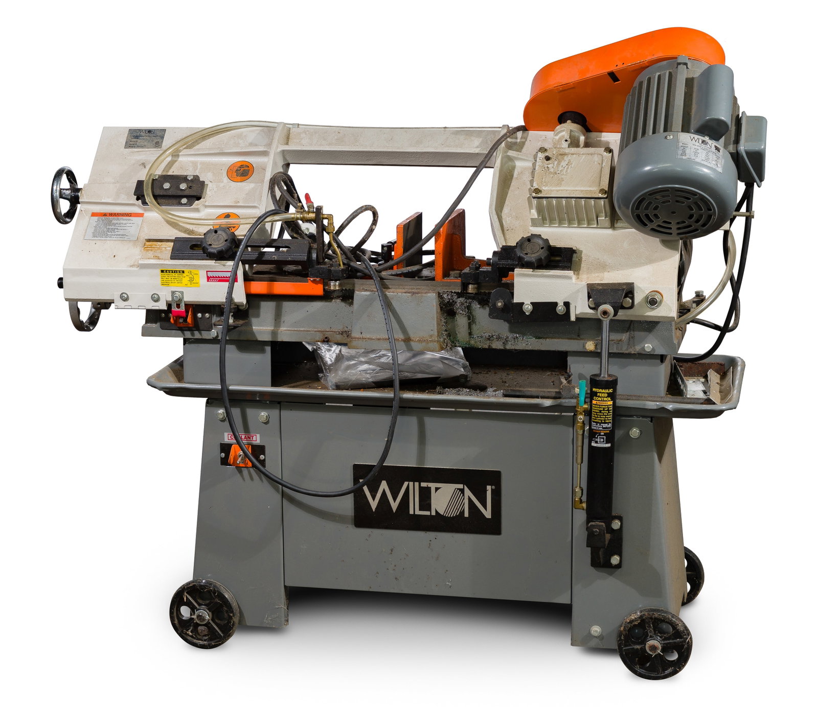 Wilton Horizontal / Vertical Model #3410 Bandsaw: Wilton Horizontal / Vertical Model #3410 Bandsaw Serial #080717170 having 7 x 12-inch horizontal and vertical metal-cutting saw, a 3/4 HP motor, 4-speed step pulley drive and built-in coolant system
