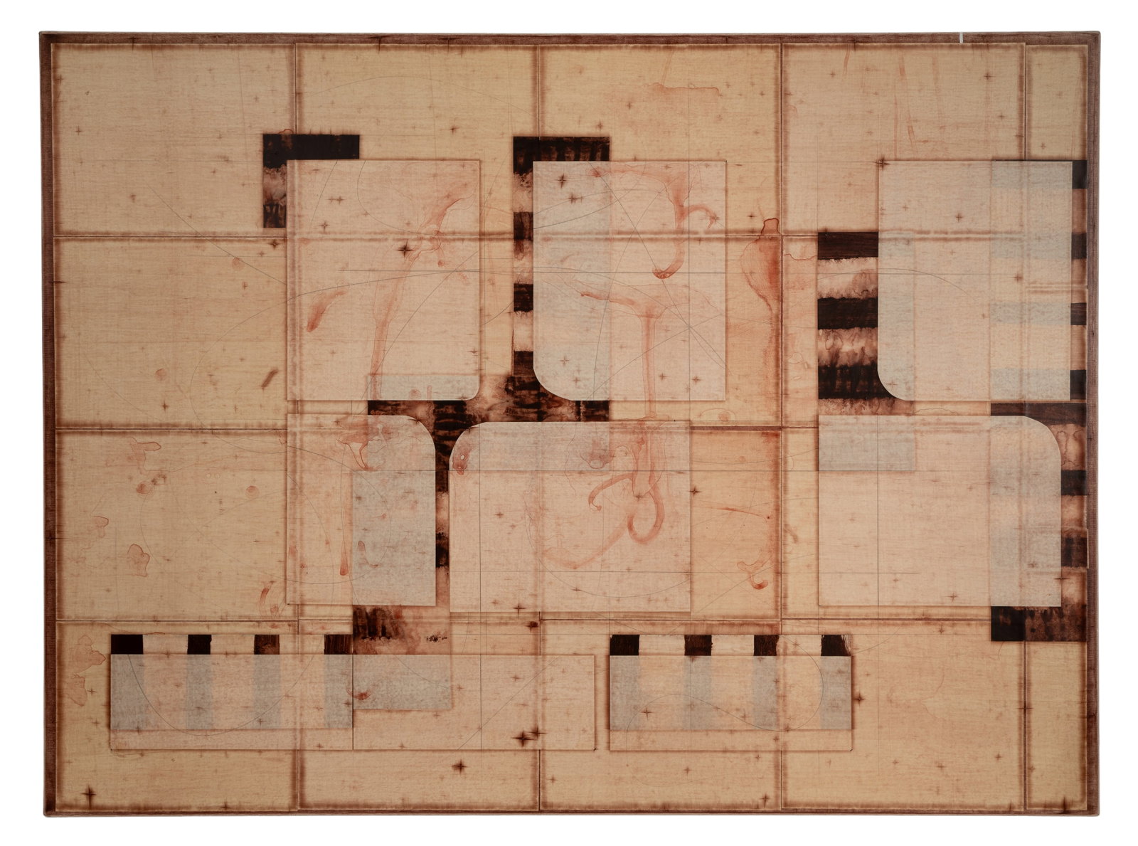 Michael Kessler (American, b.1954) 'Teleology' Mixed Media on Canvas: Michael Kessler (American, b.1954) 'Teleology' Mixed Media on Canvas Undated, pencil signed and titled verso, an acrylic on collaged paper laid to canvas abstract composition, unframed Property from: 