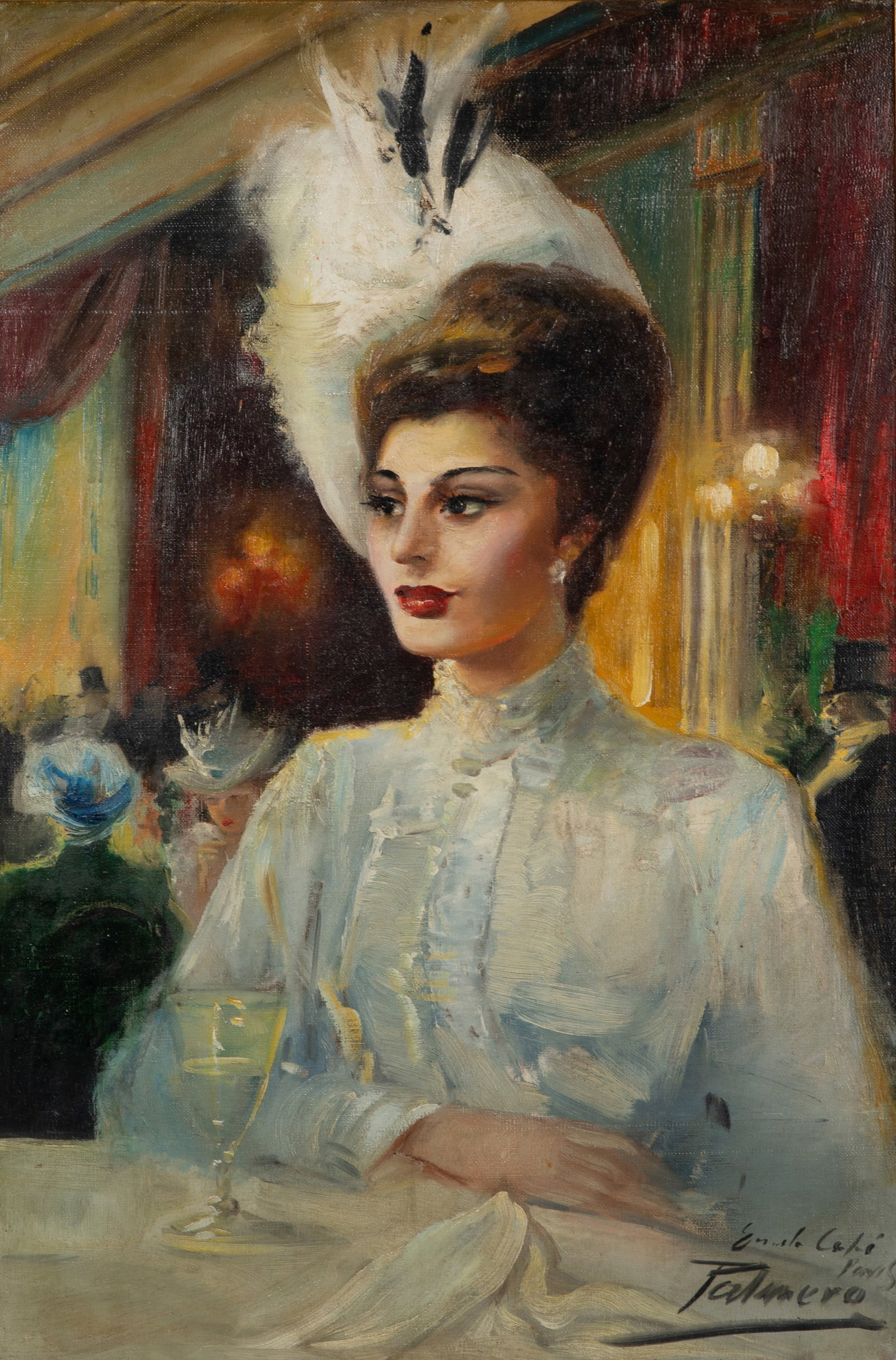 Alfredo Palmero De Gregorio (Spanish, 1901-1991) Oil on Canvas: Alfredo Palmero De Gregorio (Spanish, 1901-1991) Oil on Canvas Undated, signed, depicting a seated woman, in gold-tone wood frame Property from: an Estate, Wilmette, Illinois Height: 30 inches, Width: