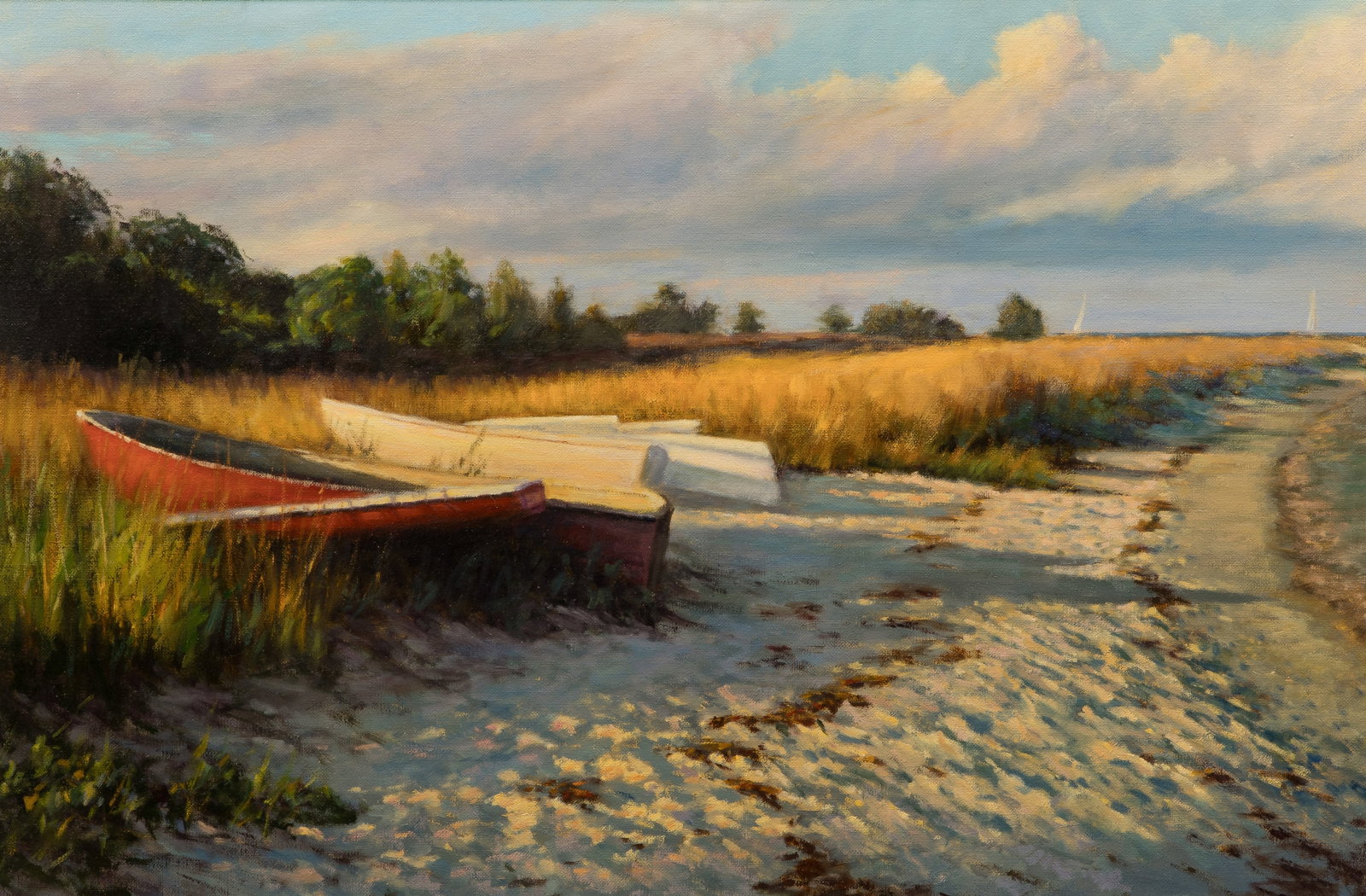 Peter Hagen (American, b.1944) 'Late Afternoon, Vineyard Haven' Oil on Canvas (1 of 3)