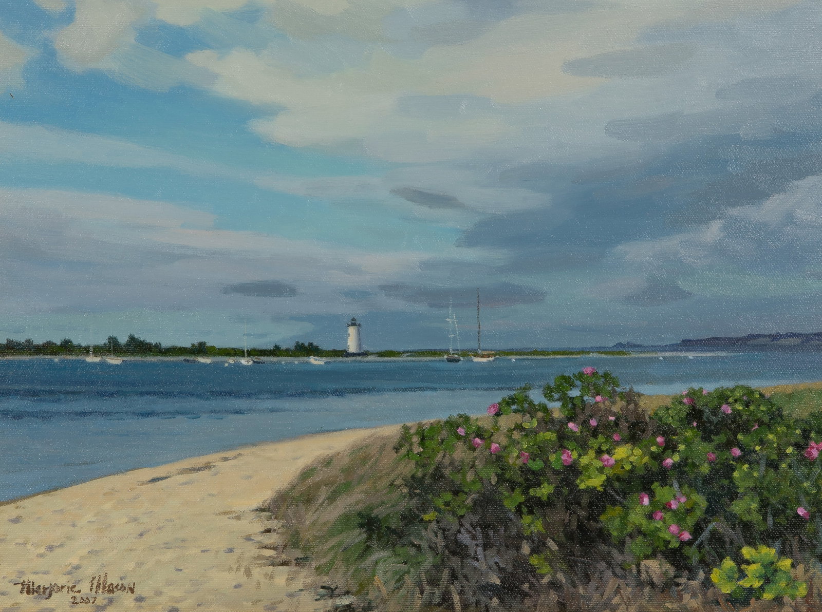 Marjorie Mason (American, b.1955) 'Summer Storm, Edgarton Harbor' Oil on Canvas (1 of 3)