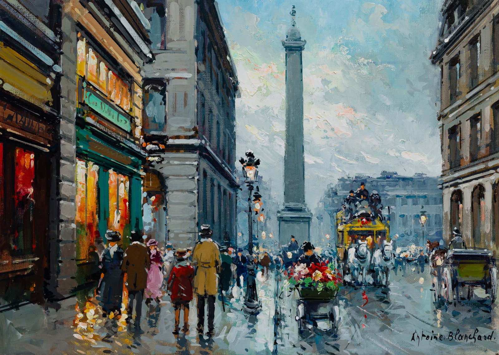 Antoine Blanchard (French, 1910-1988) 'Place Vendome' Oil on Canvas (1 of 6)