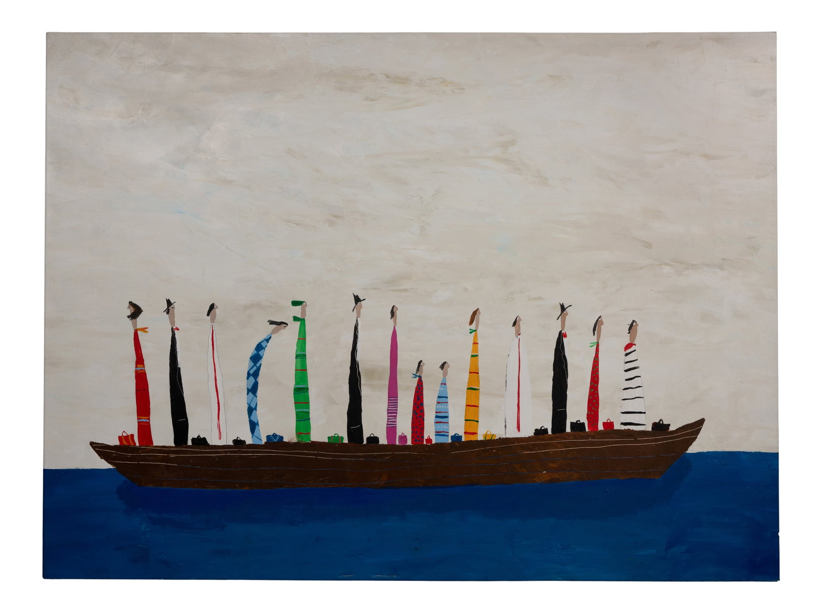 Felipe Gimenez (Argentinian, b.1943) 'Not All Were Sure About Leaving' Acrylic on Canvas (1 of 2)