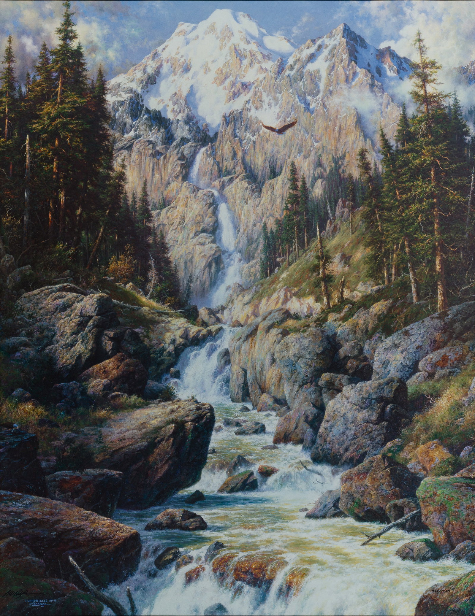 Larry Dyke (American, b.1942) 'Majestic Cascade' Offset Lithograph (1 of 2)