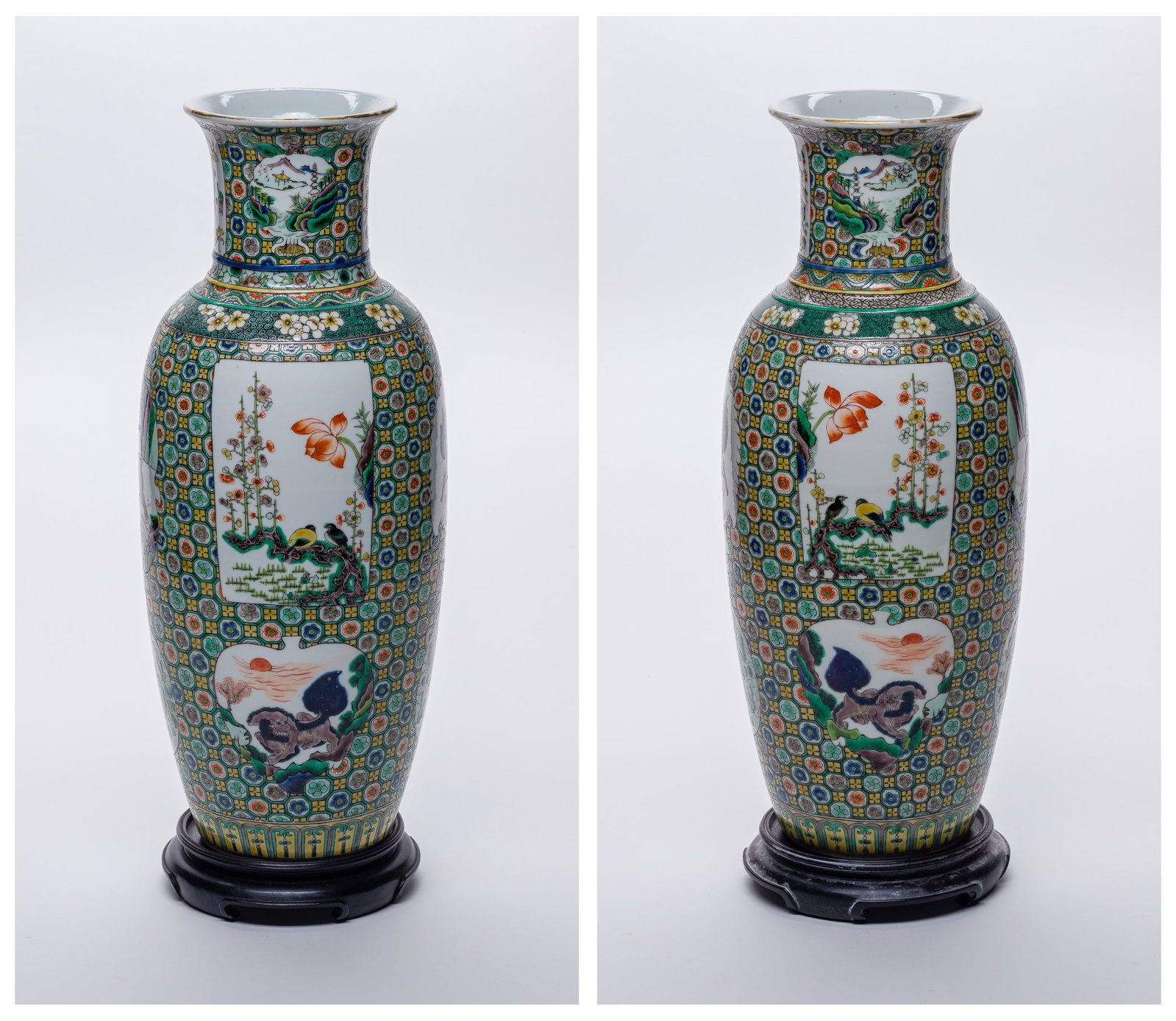 Chinese Famille Verte Porcelain Vases (1 of 4)