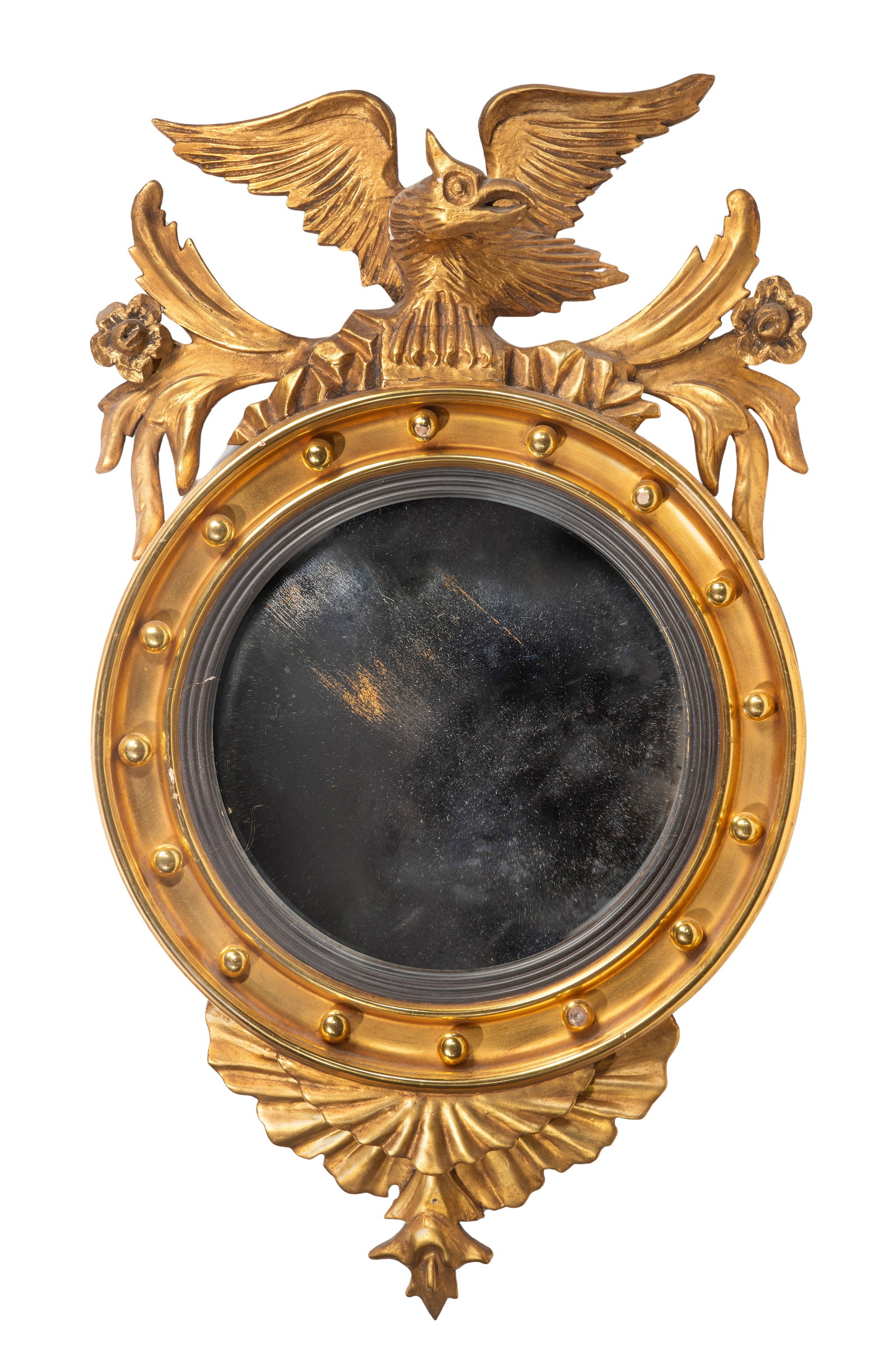 Federal Style Gilt Wood Convex Mirror (1 of 2)